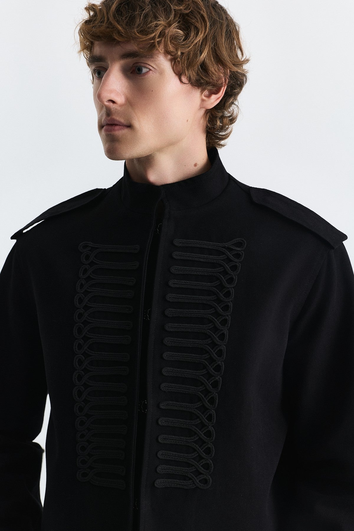 Crop-Fit Jacket with Epaulets