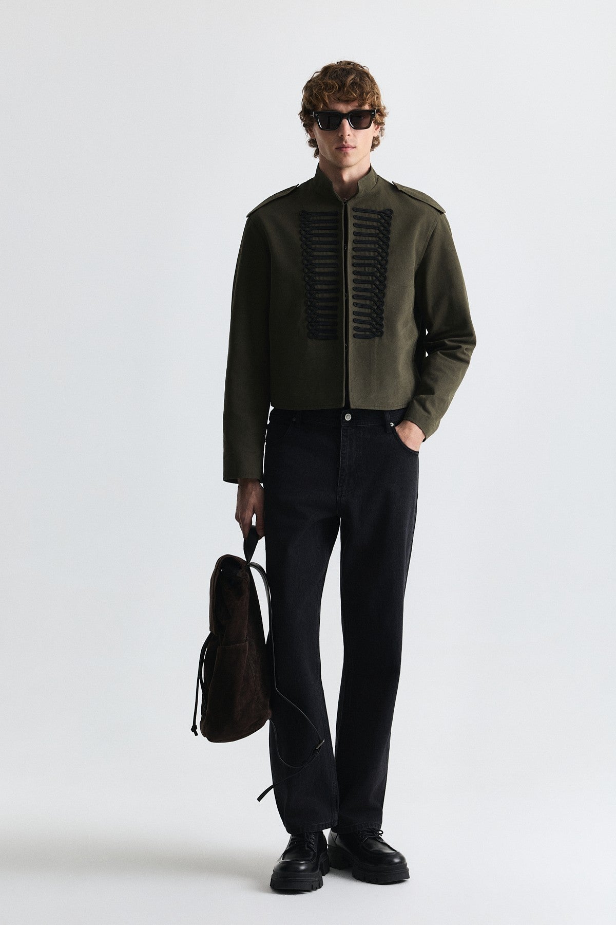 Crop-Fit Jacket with Epaulets