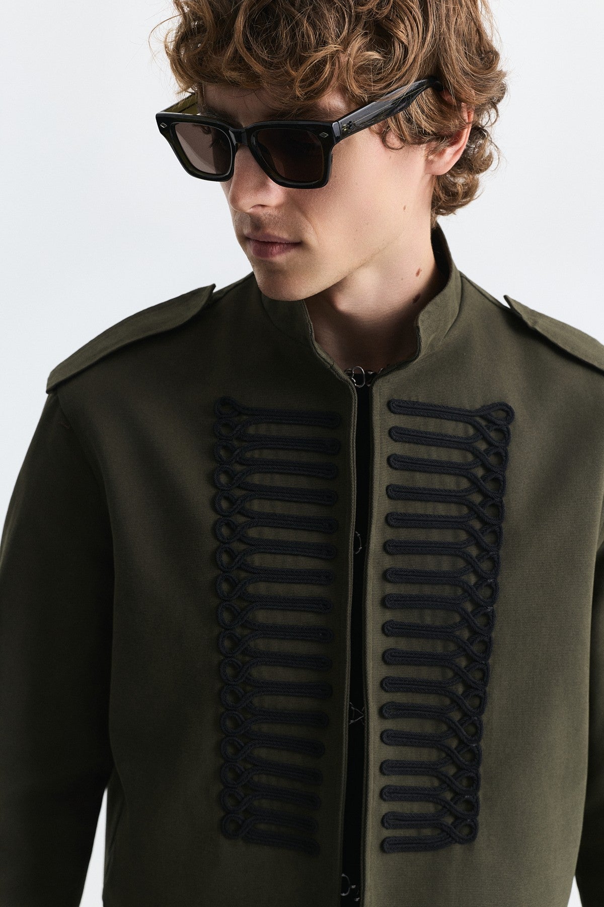 Crop-Fit Jacket with Epaulets