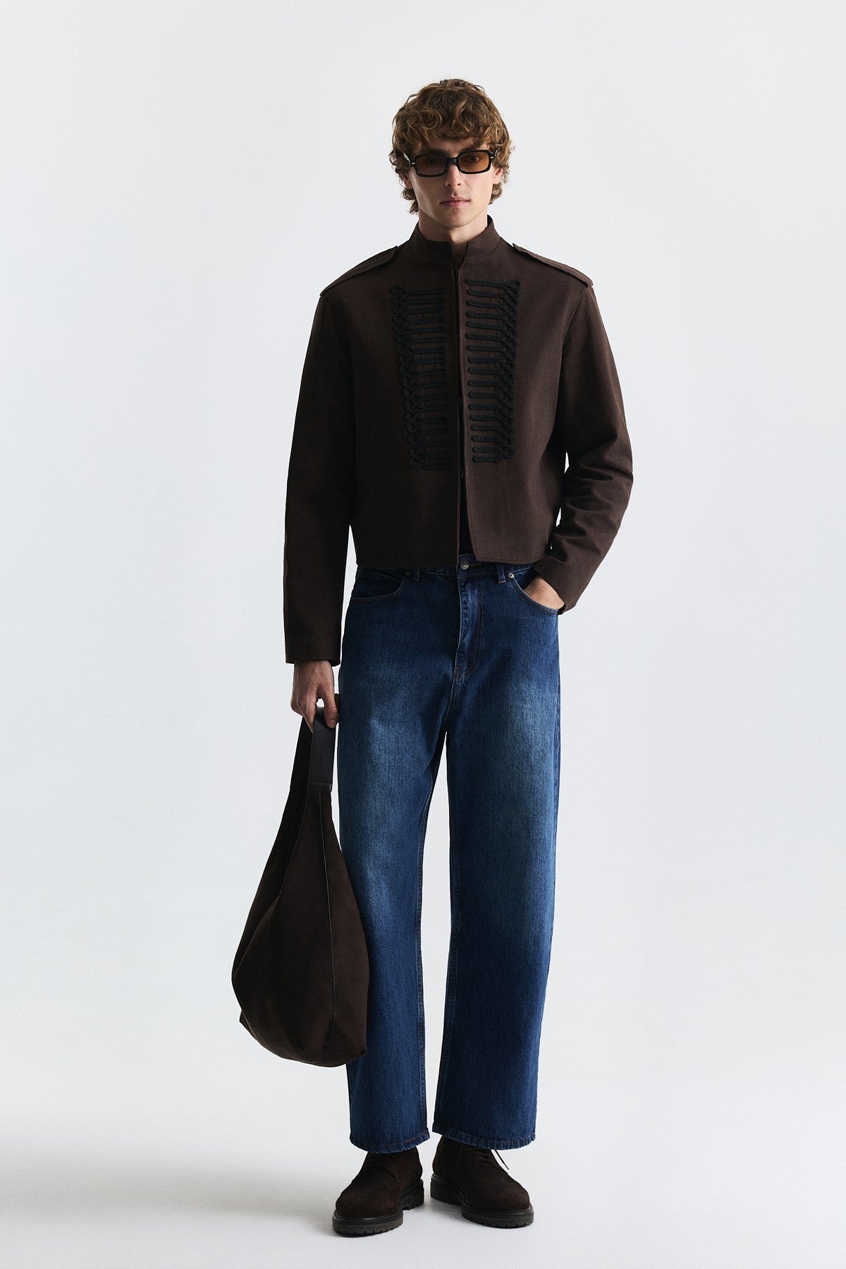 Crop-Fit Jacket with Epaulets