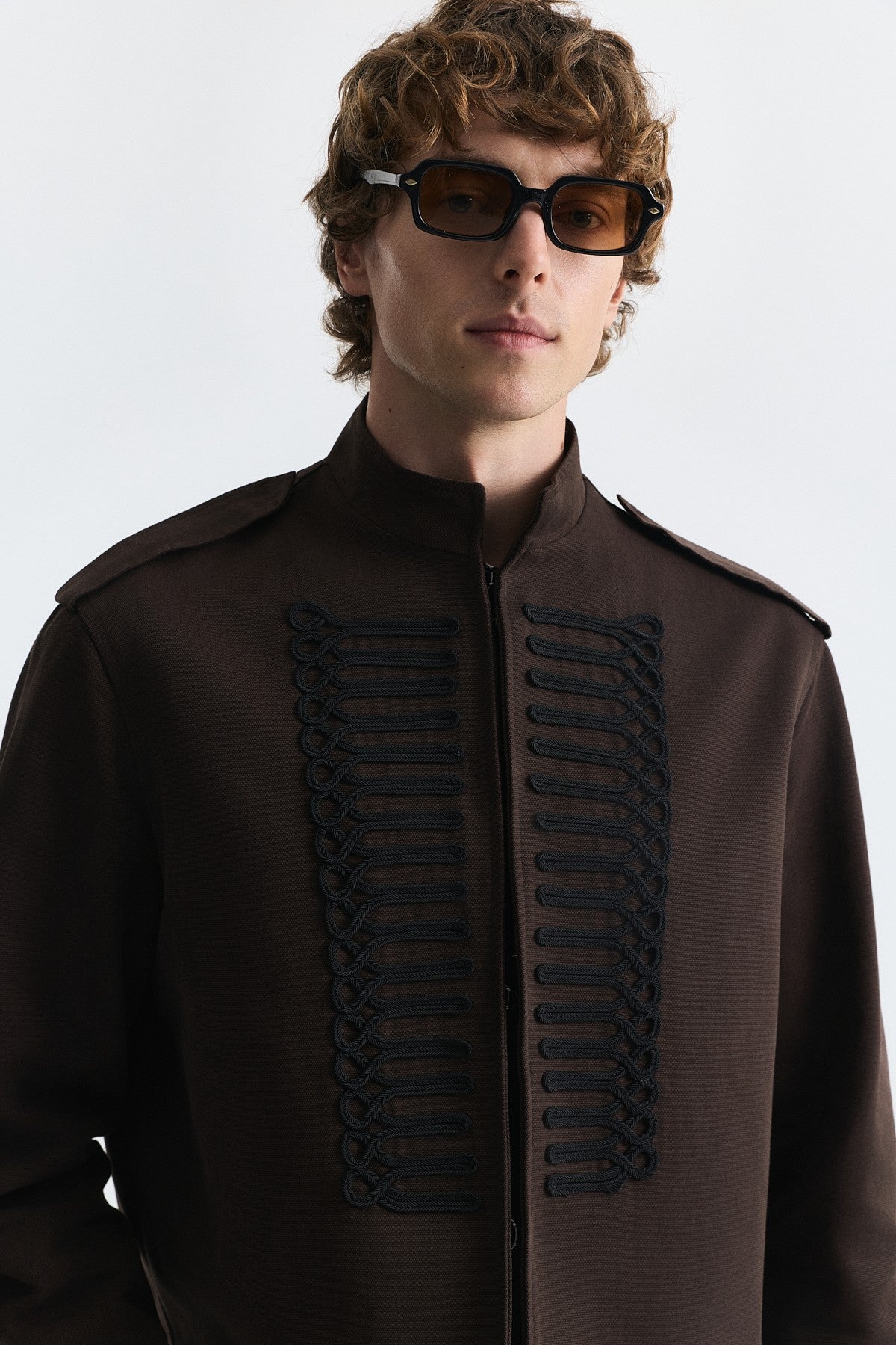 Crop-Fit Jacket with Epaulets