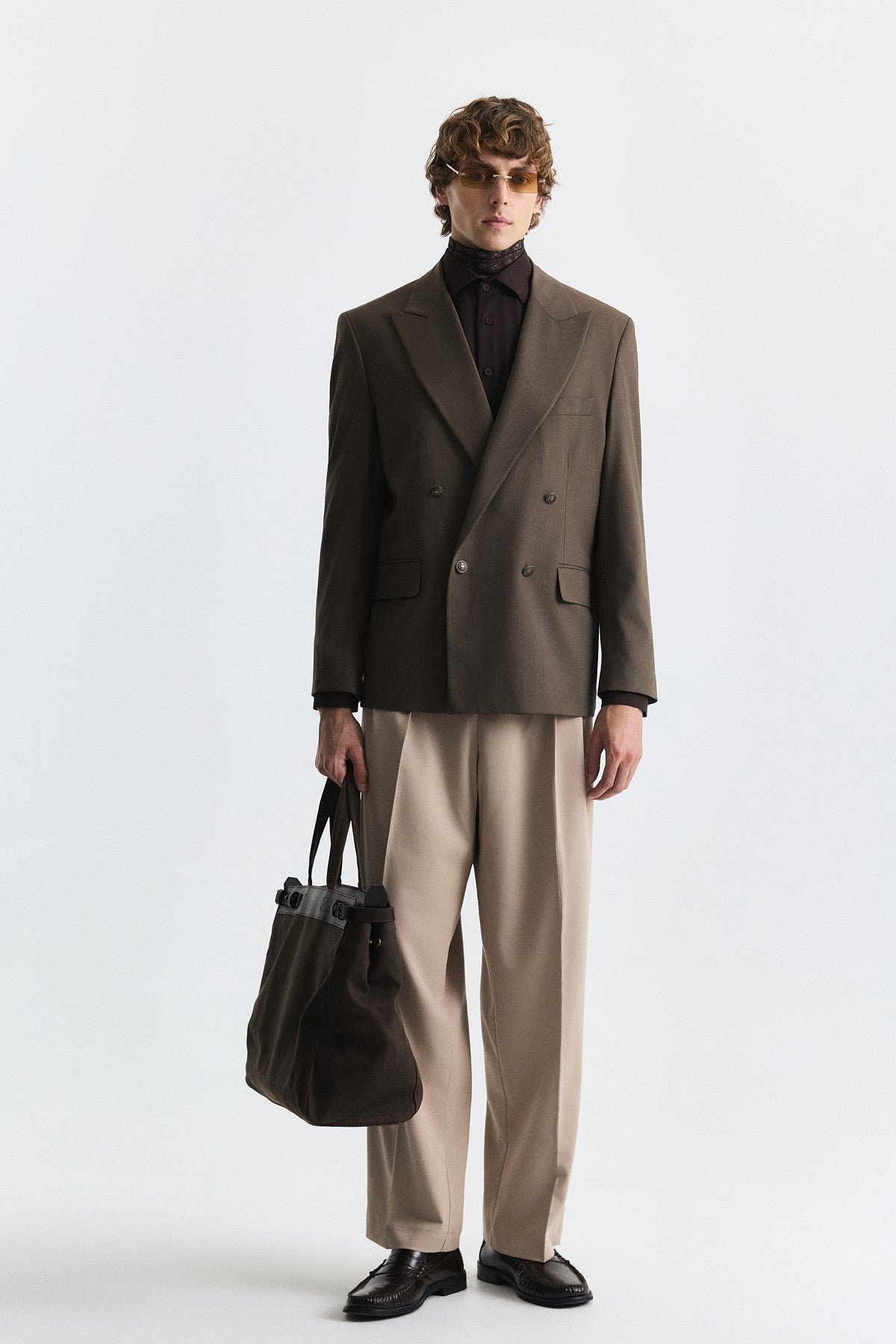 Wool-Blend Double-Breasted Blazer