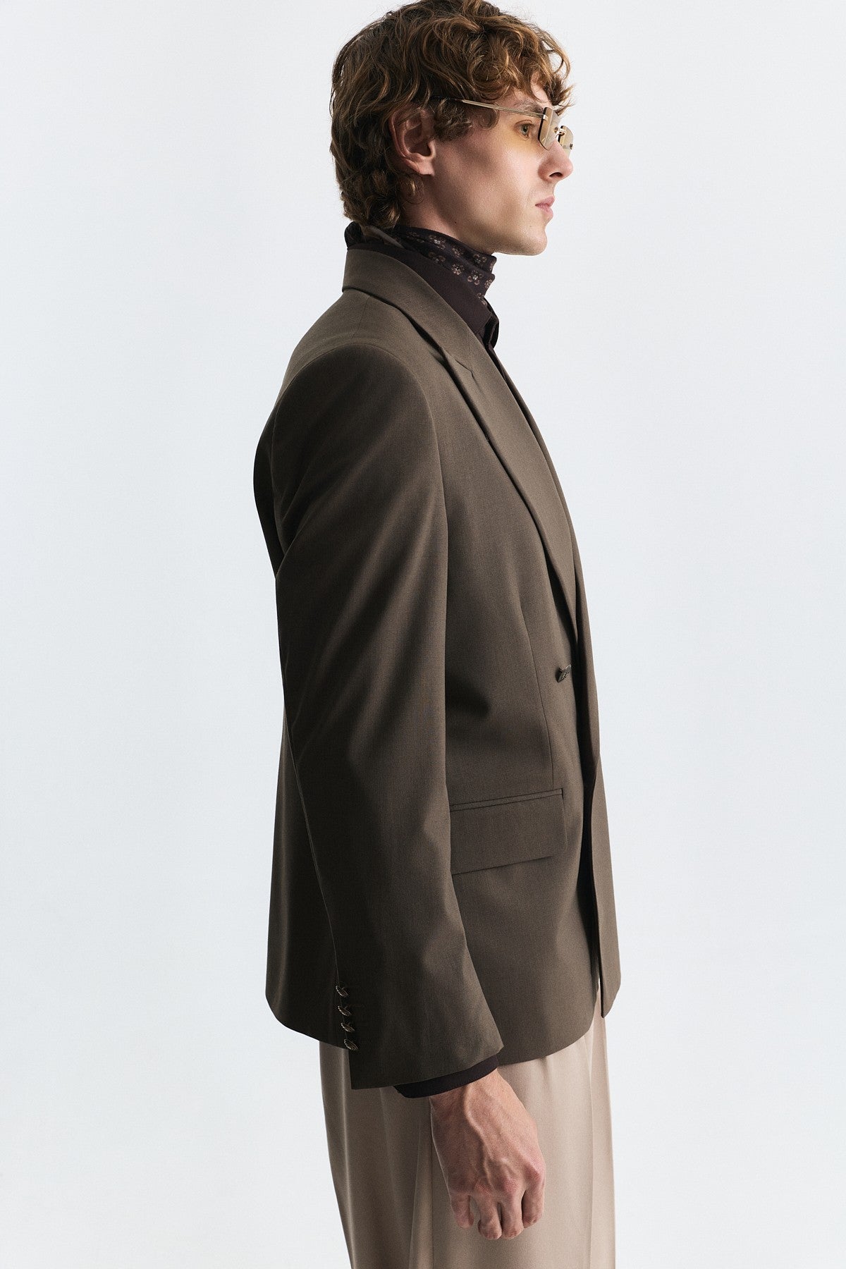 Wool-Blend Double-Breasted Blazer