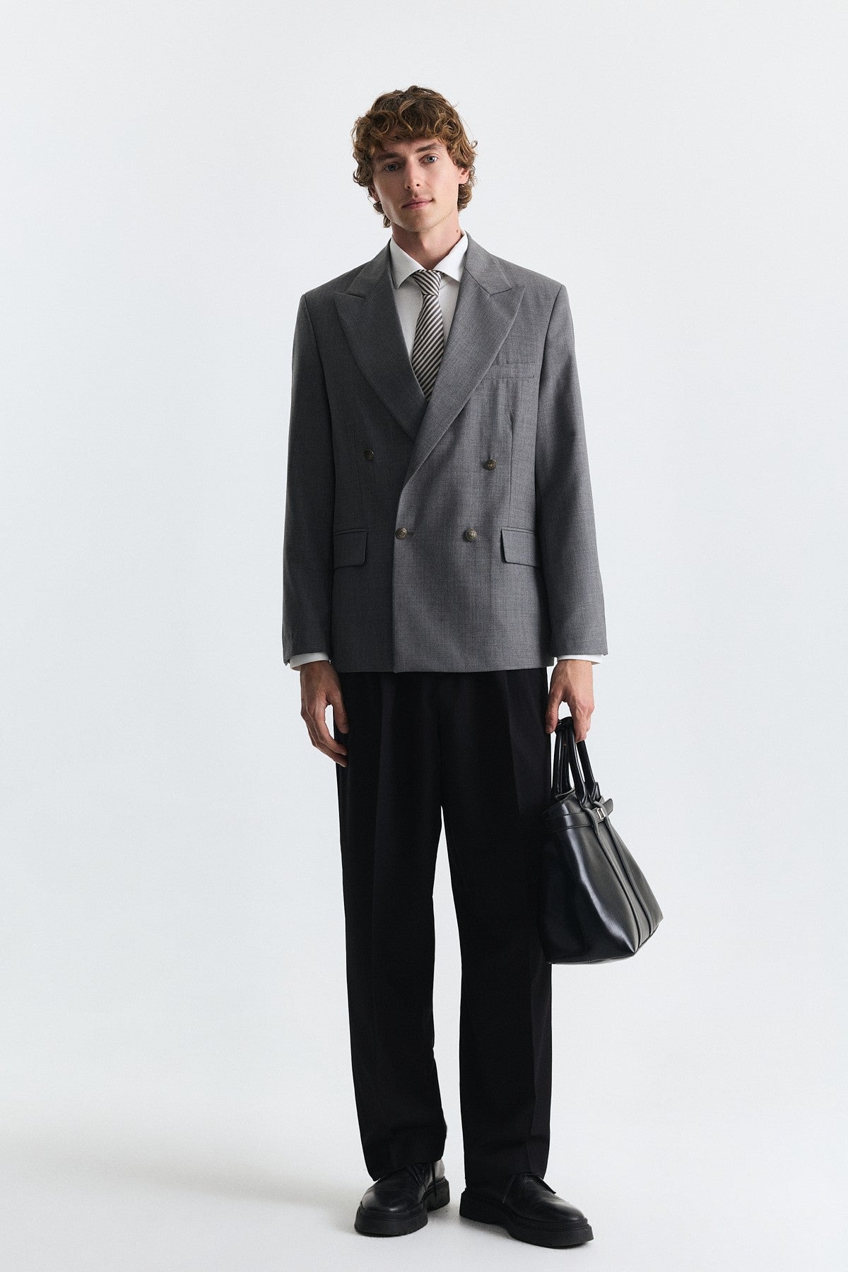 Wool-Blend Double-Breasted Blazer