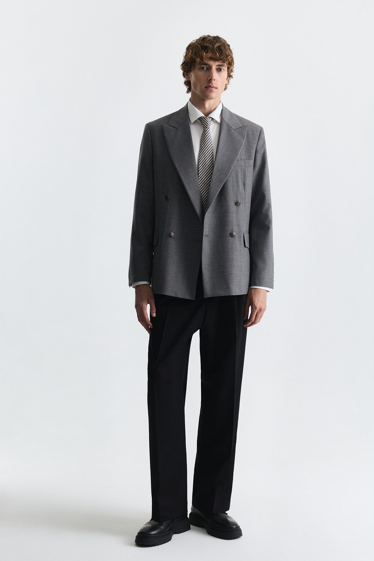 Wool-Blend Double-Breasted Blazer