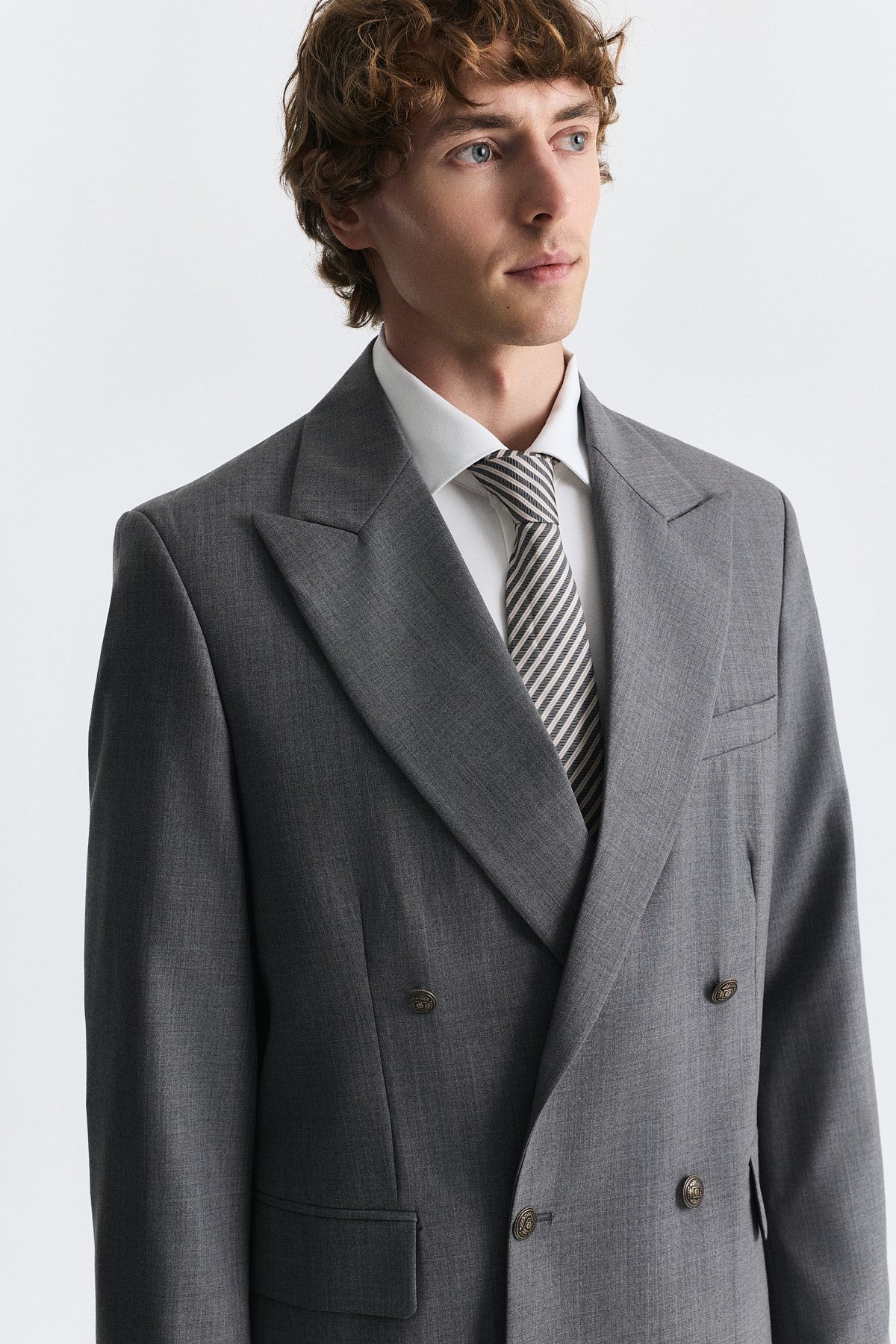 Wool-Blend Double-Breasted Blazer