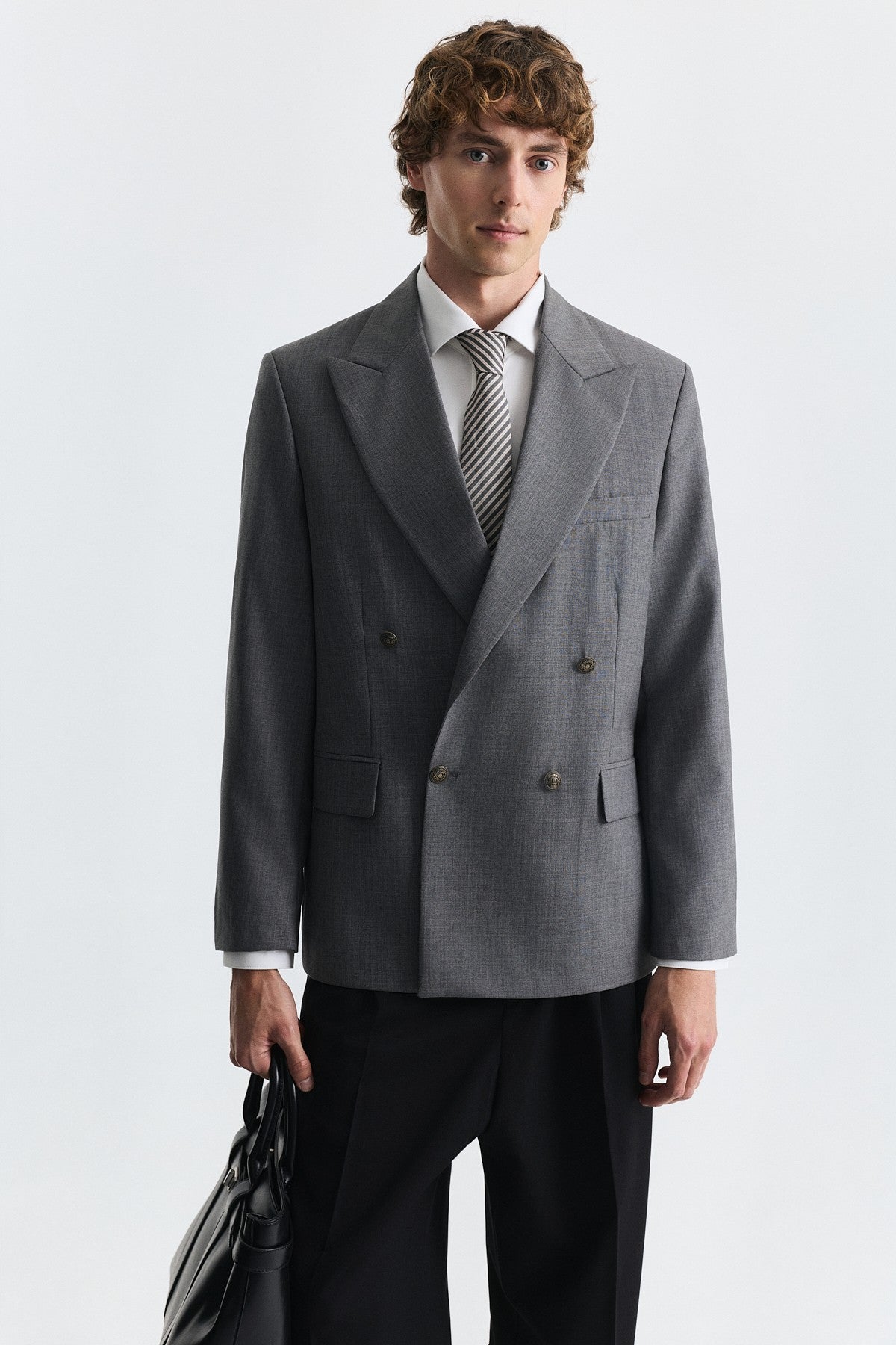 Wool-Blend Double-Breasted Blazer