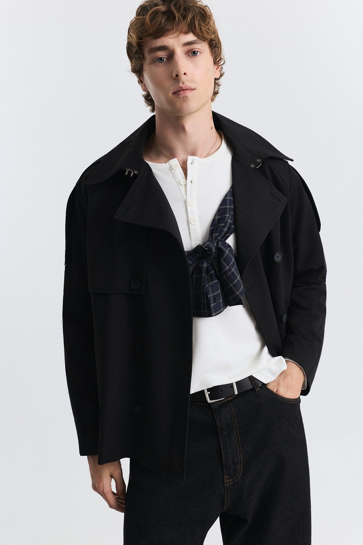Relaxed Double-Breasted Trench Coat