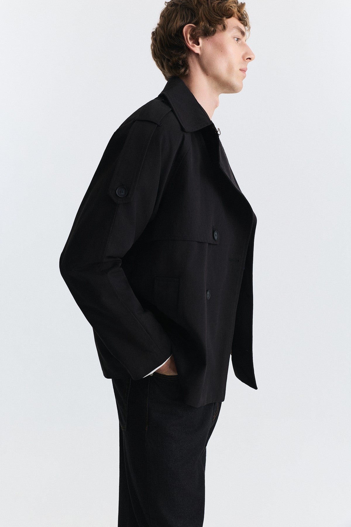 Relaxed Double-Breasted Trench Coat