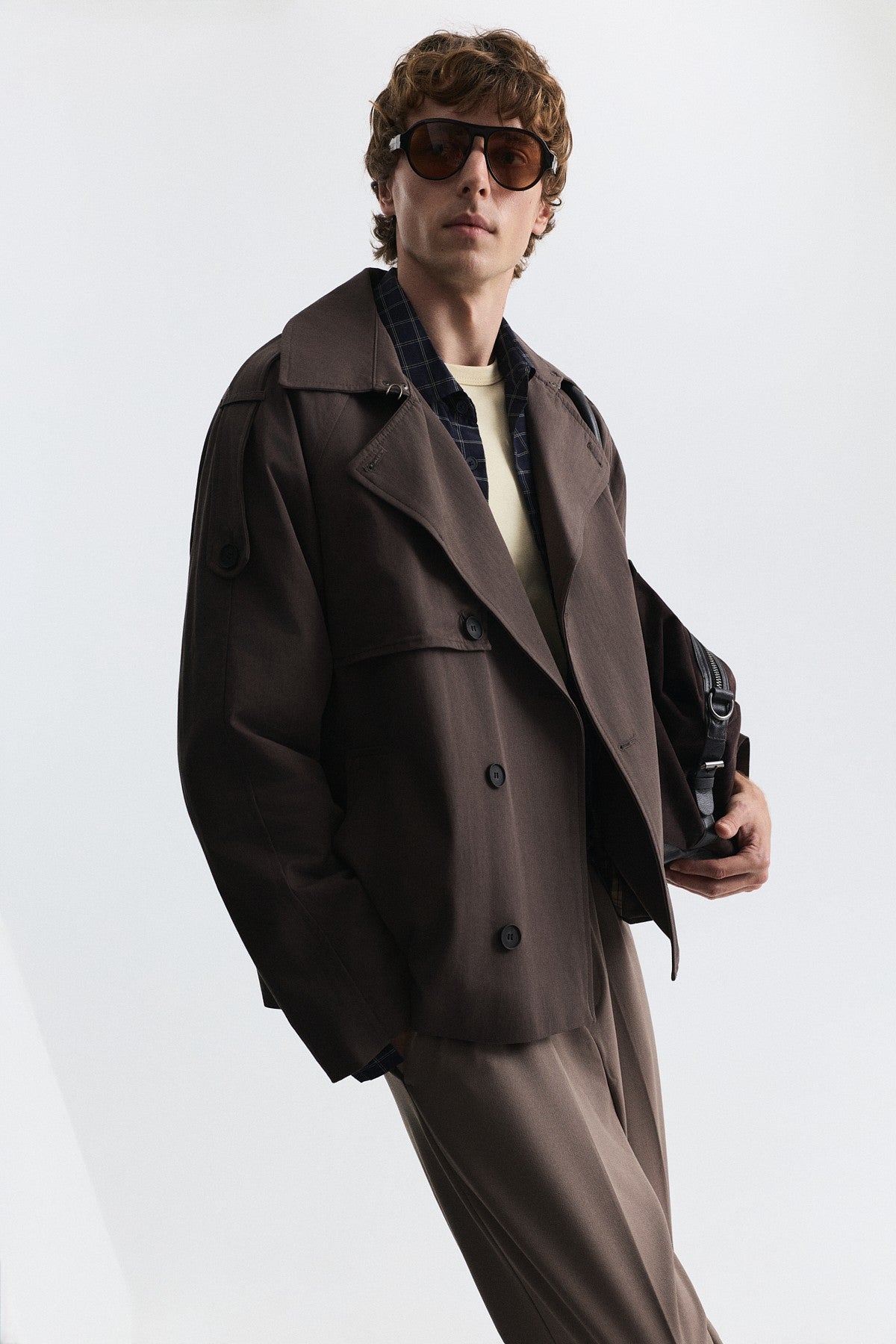 Relaxed Double-Breasted Trench Coat