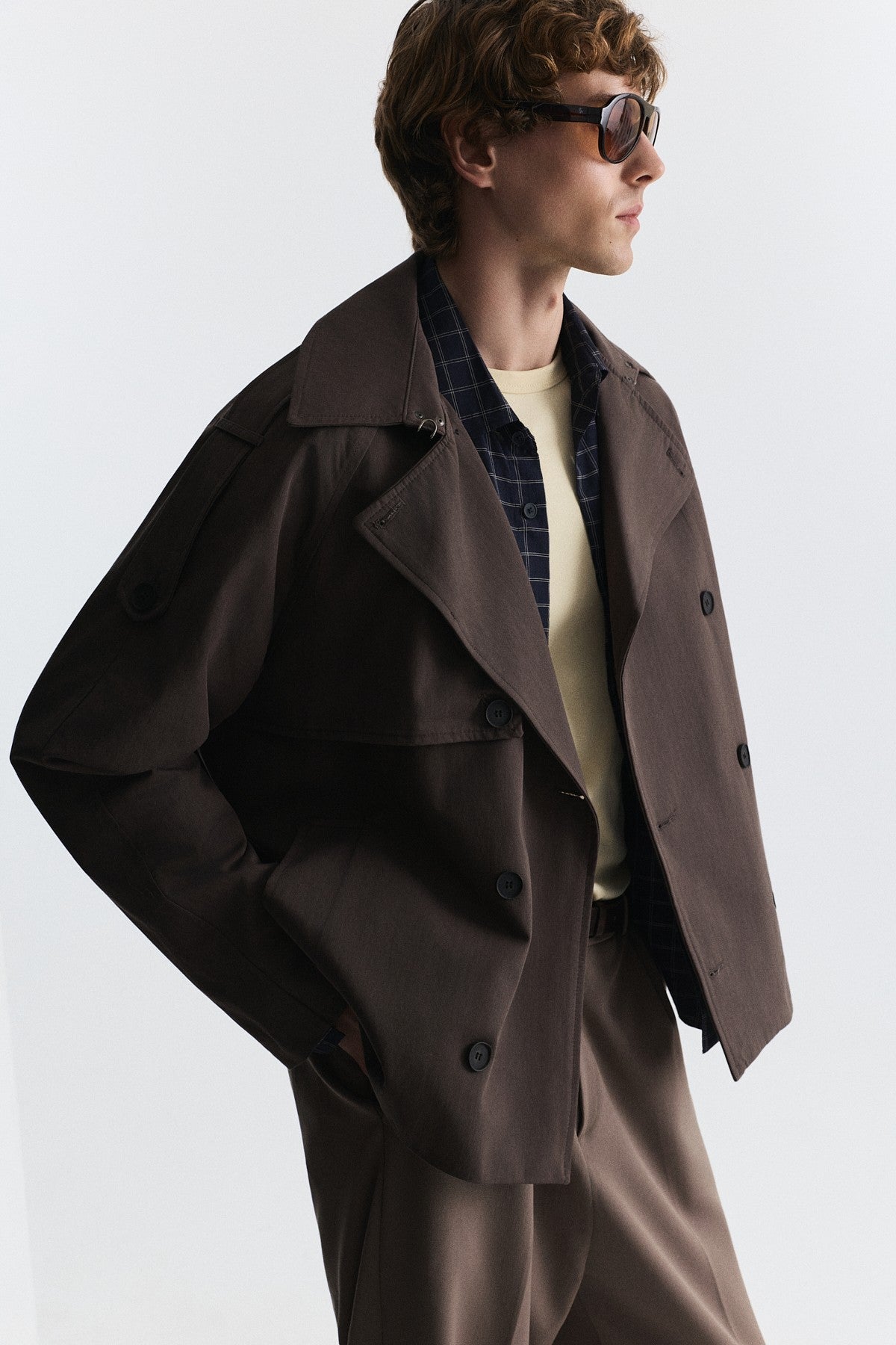 Relaxed Double-Breasted Trench Coat