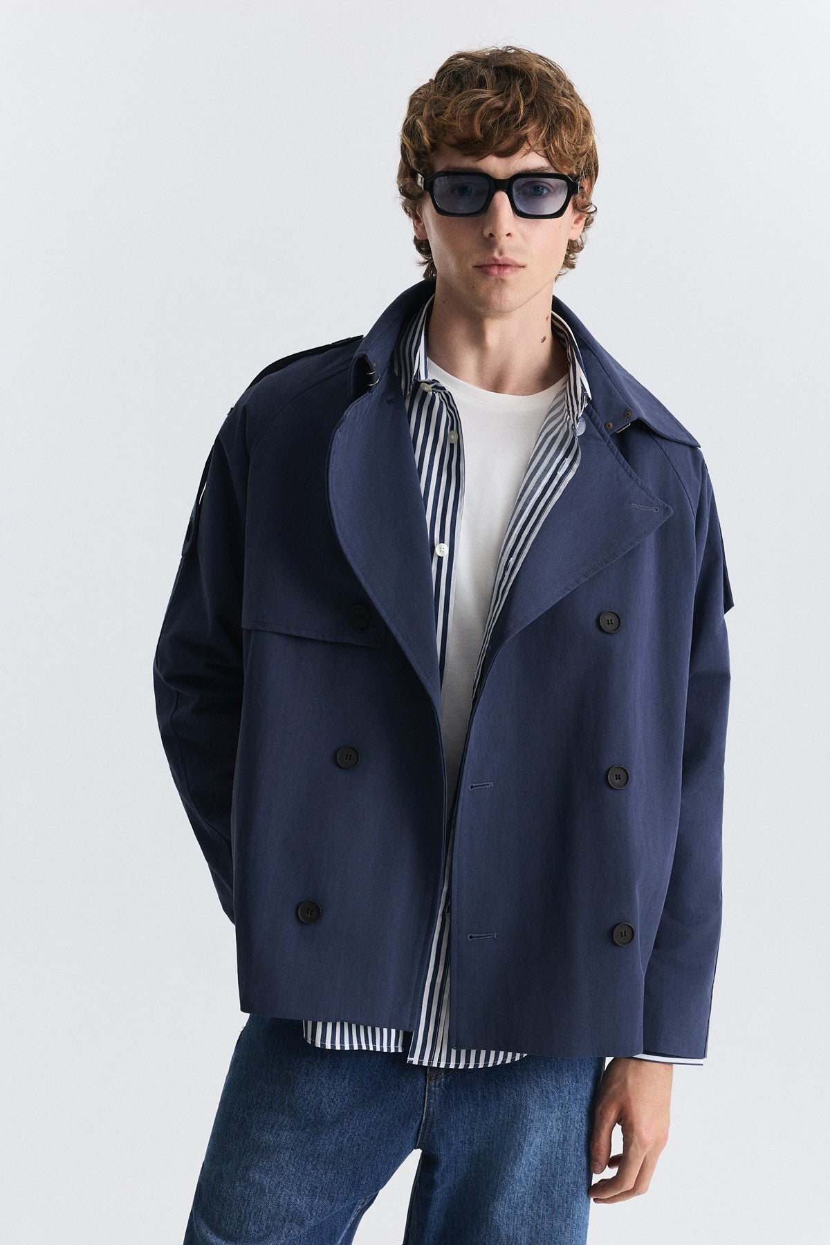 Relaxed Double-Breasted Trench Coat