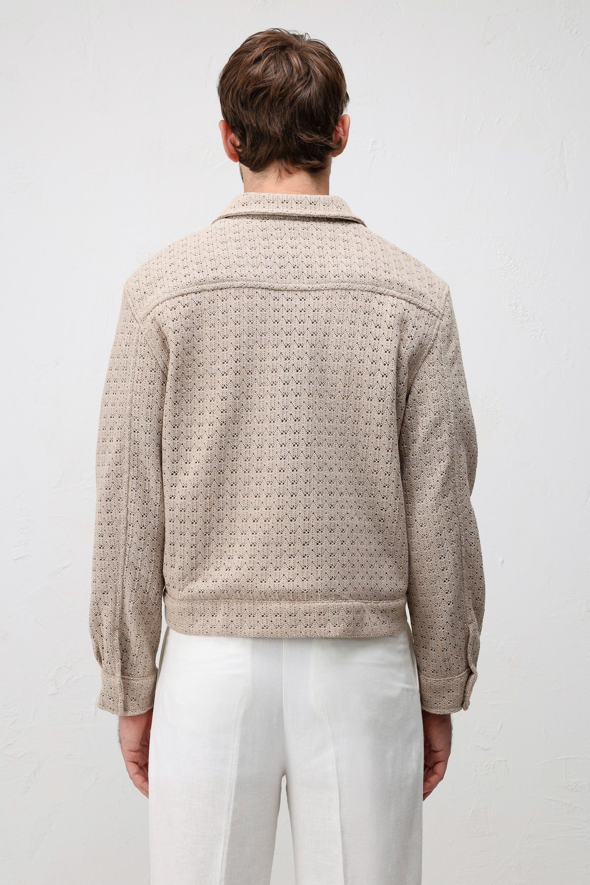 Men's Jacket with Zipper and Antioch Texture