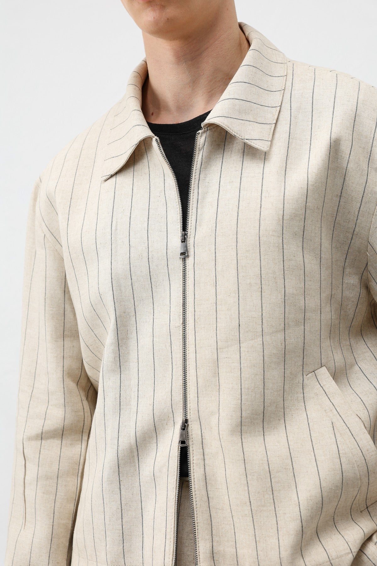 Antioch Men's Striped Jacket with Linen Blend