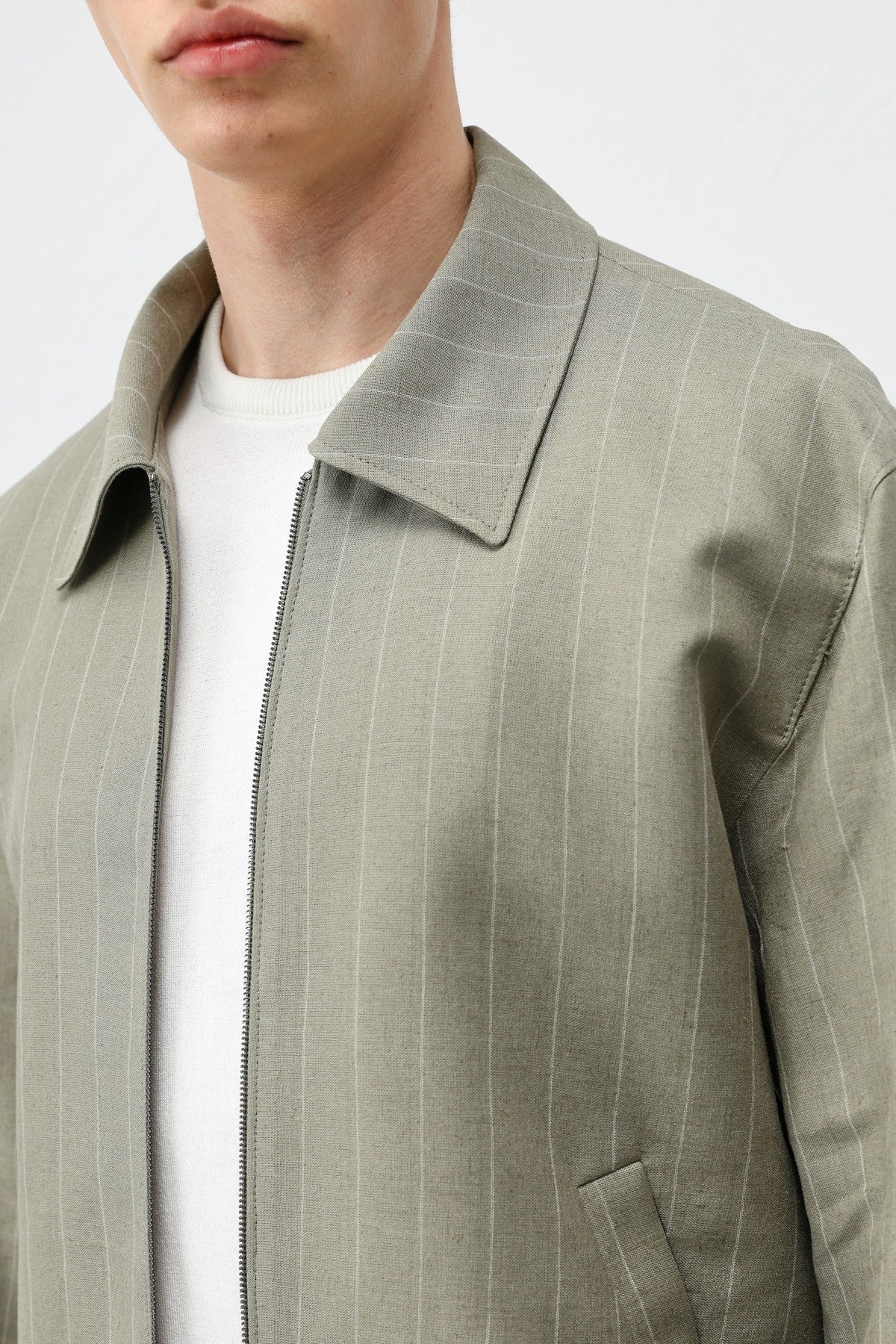 Antioch Men's Striped Jacket with Linen Blend