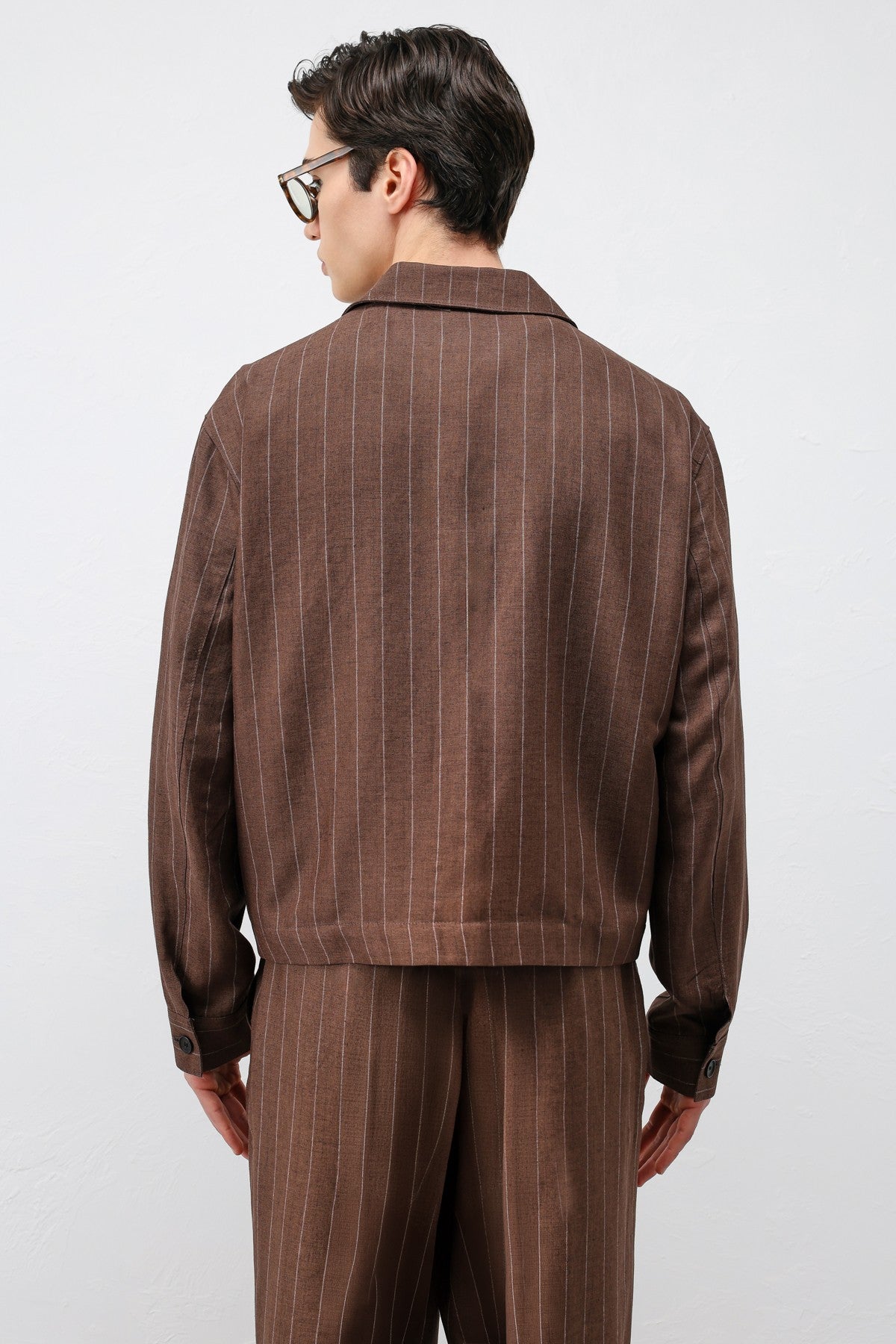 Antioch Men's Striped Jacket with Linen Blend