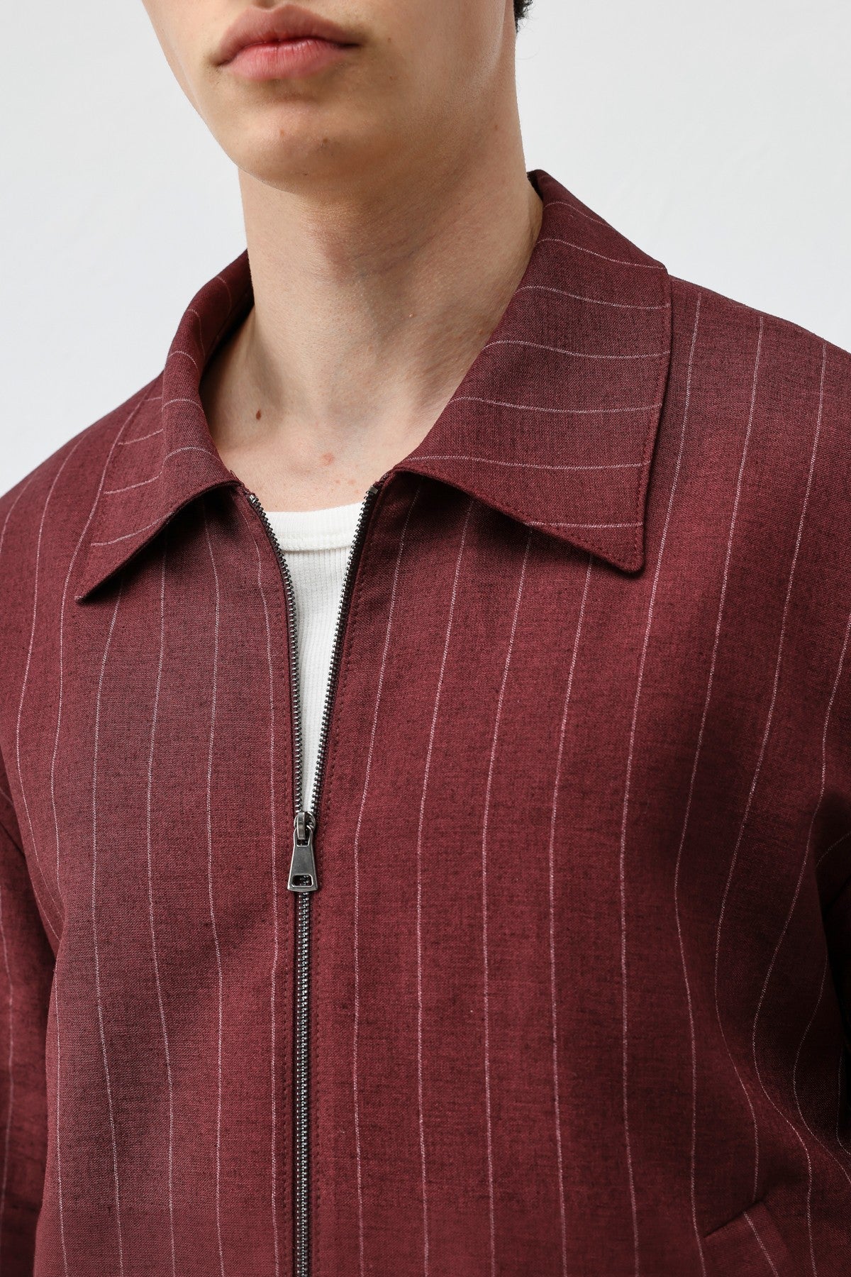 Antioch Men's Striped Jacket with Linen Blend