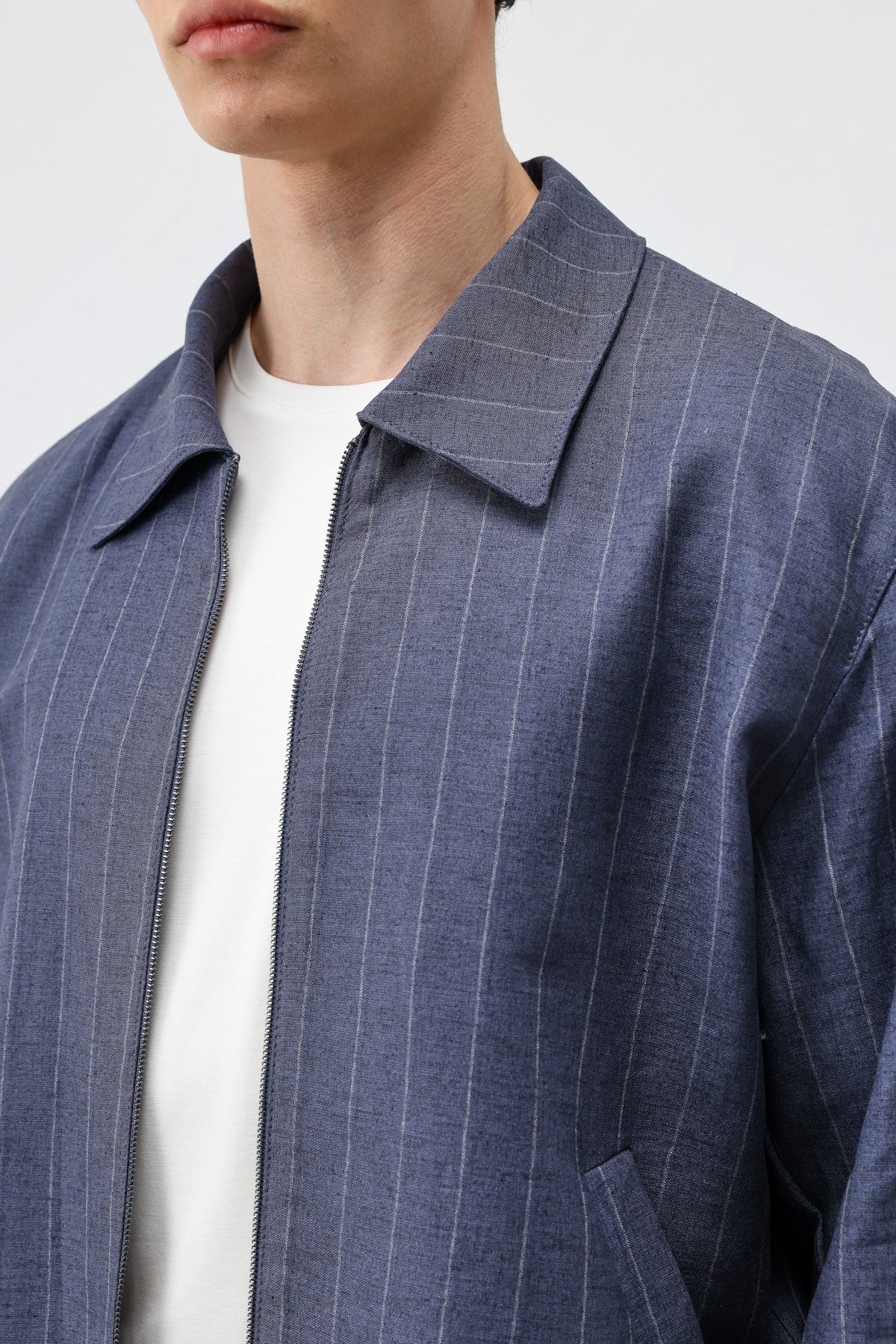 Antioch Men's Striped Jacket with Linen Blend