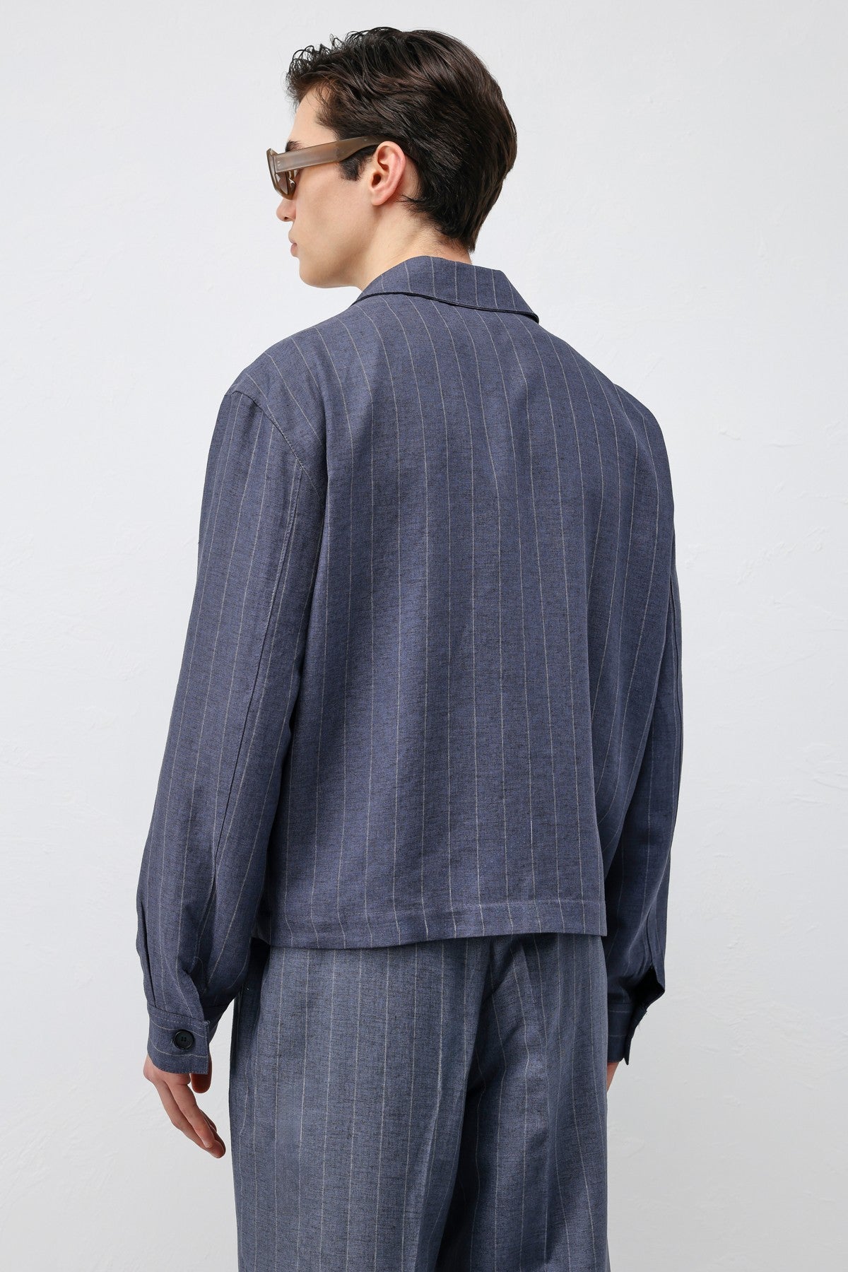 Antioch Men's Striped Jacket with Linen Blend