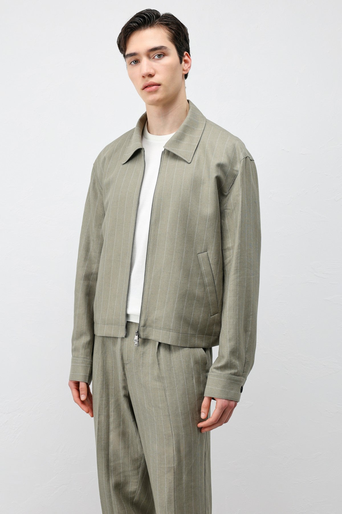 Antioch Men's Striped Jacket with Linen Blend