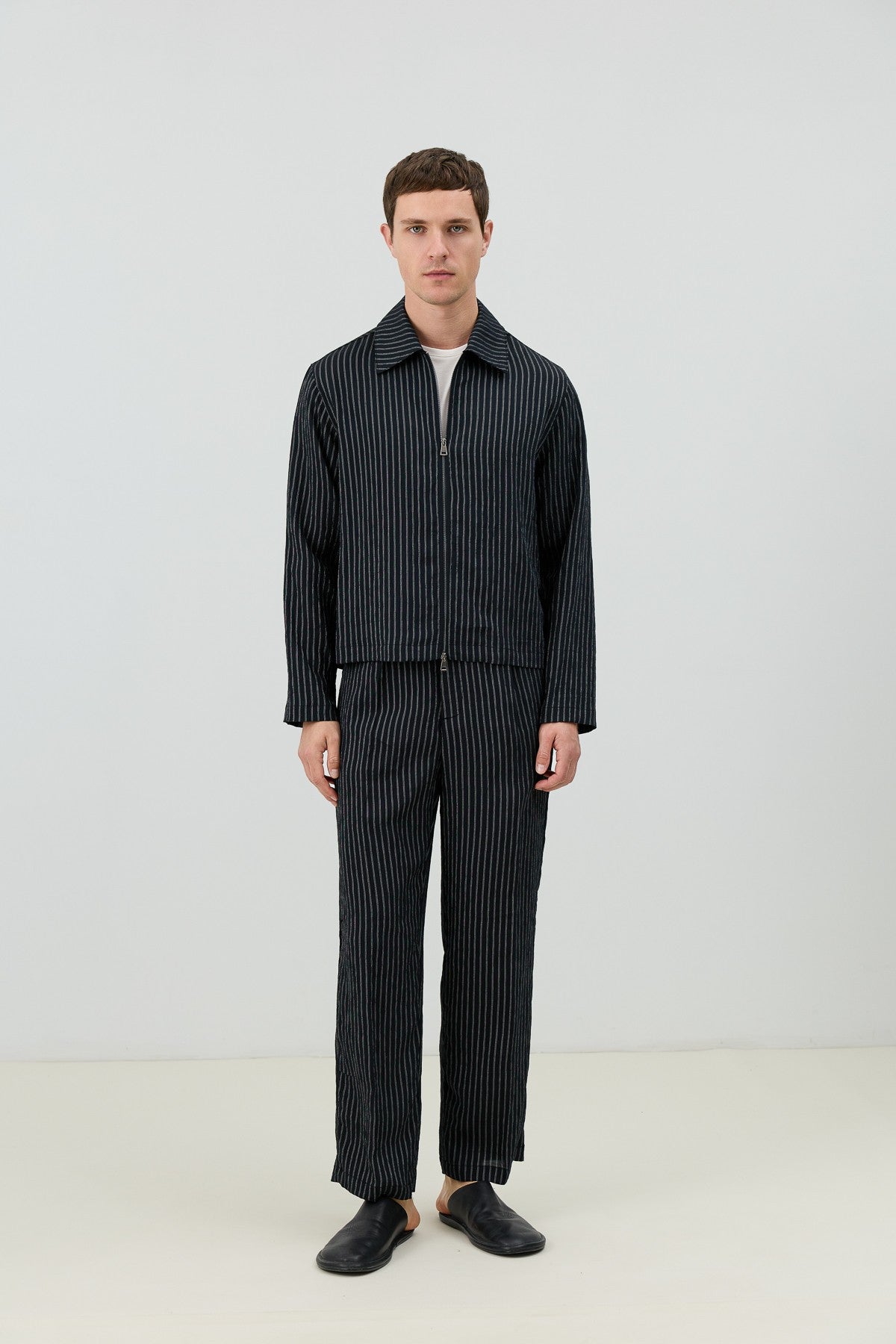 Antioch Men's Striped Jacket with Modal Blend