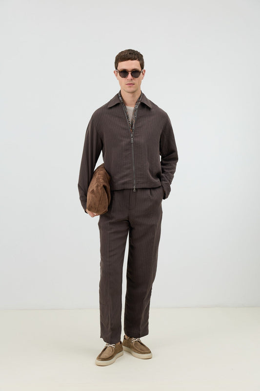 Antioch Men's Striped Jacket with Modal Blend