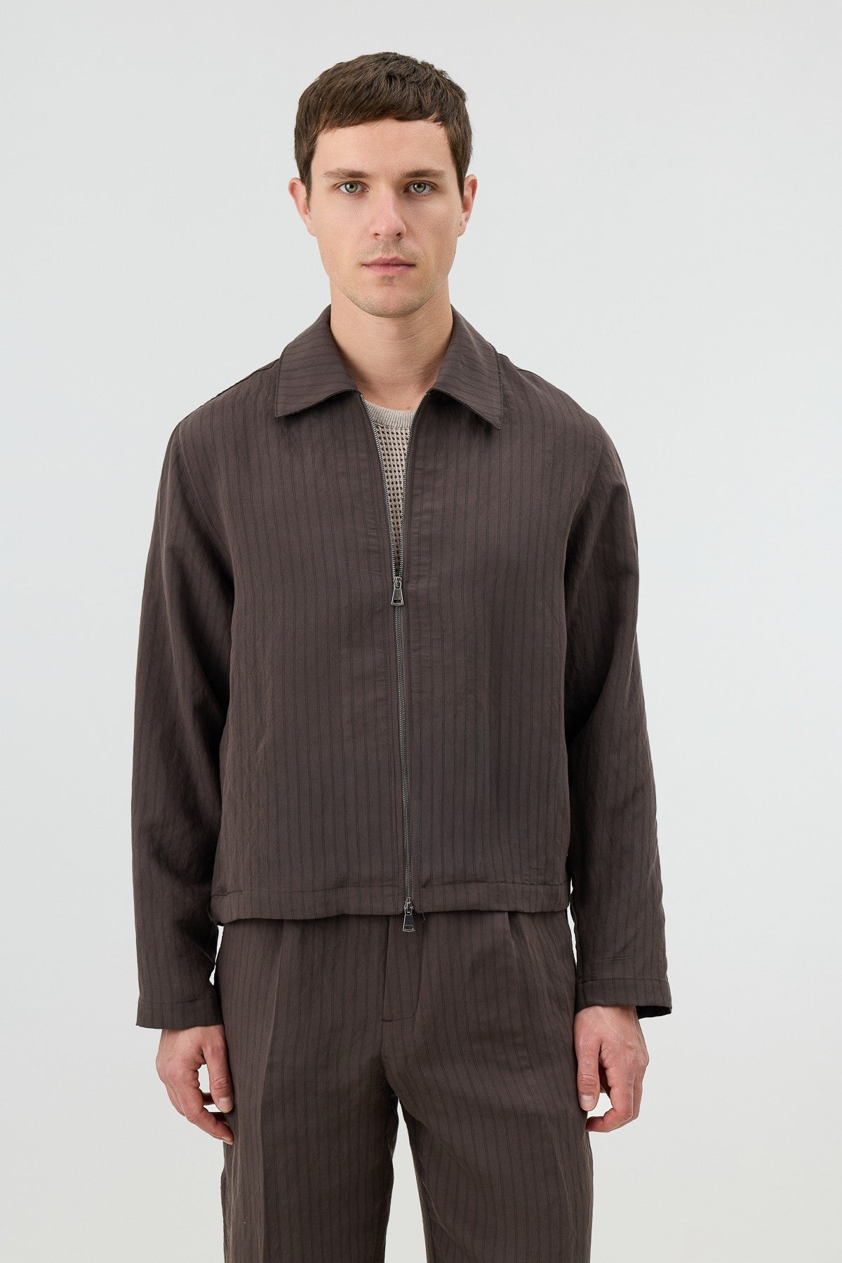 Antioch Men's Striped Jacket with Modal Blend