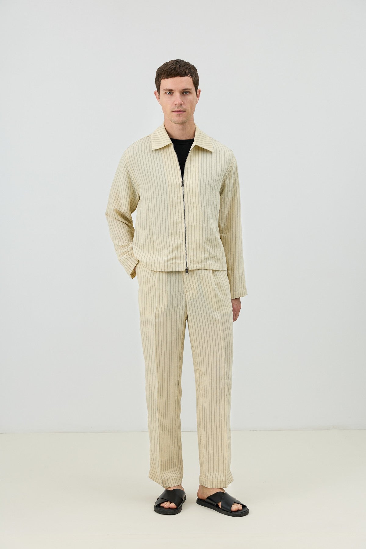 Antioch Men's Striped Jacket with Modal Blend