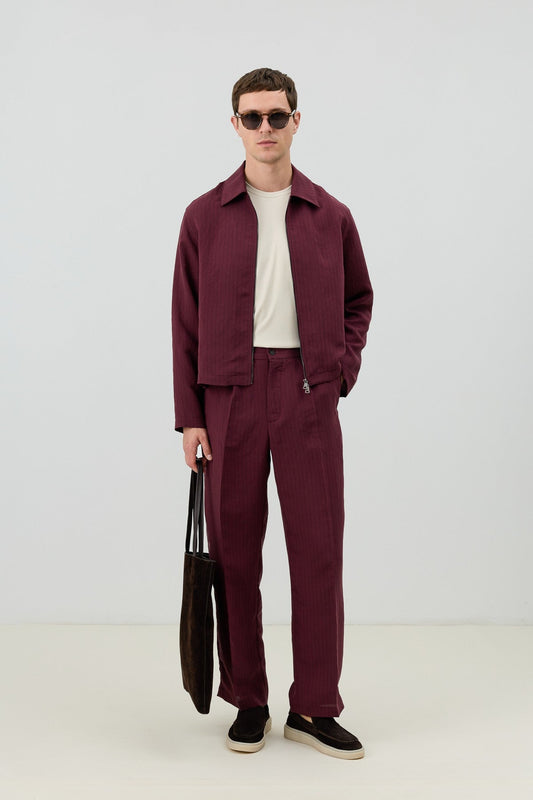 Antioch Men's Striped Jacket with Modal Blend