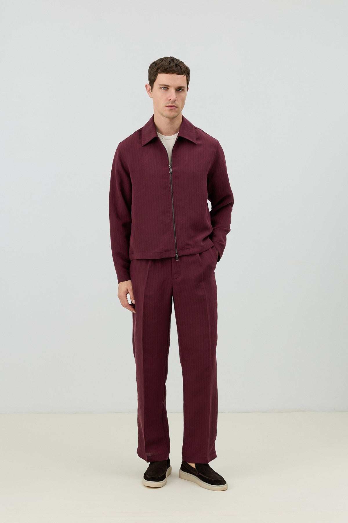 Antioch Men's Striped Jacket with Modal Blend