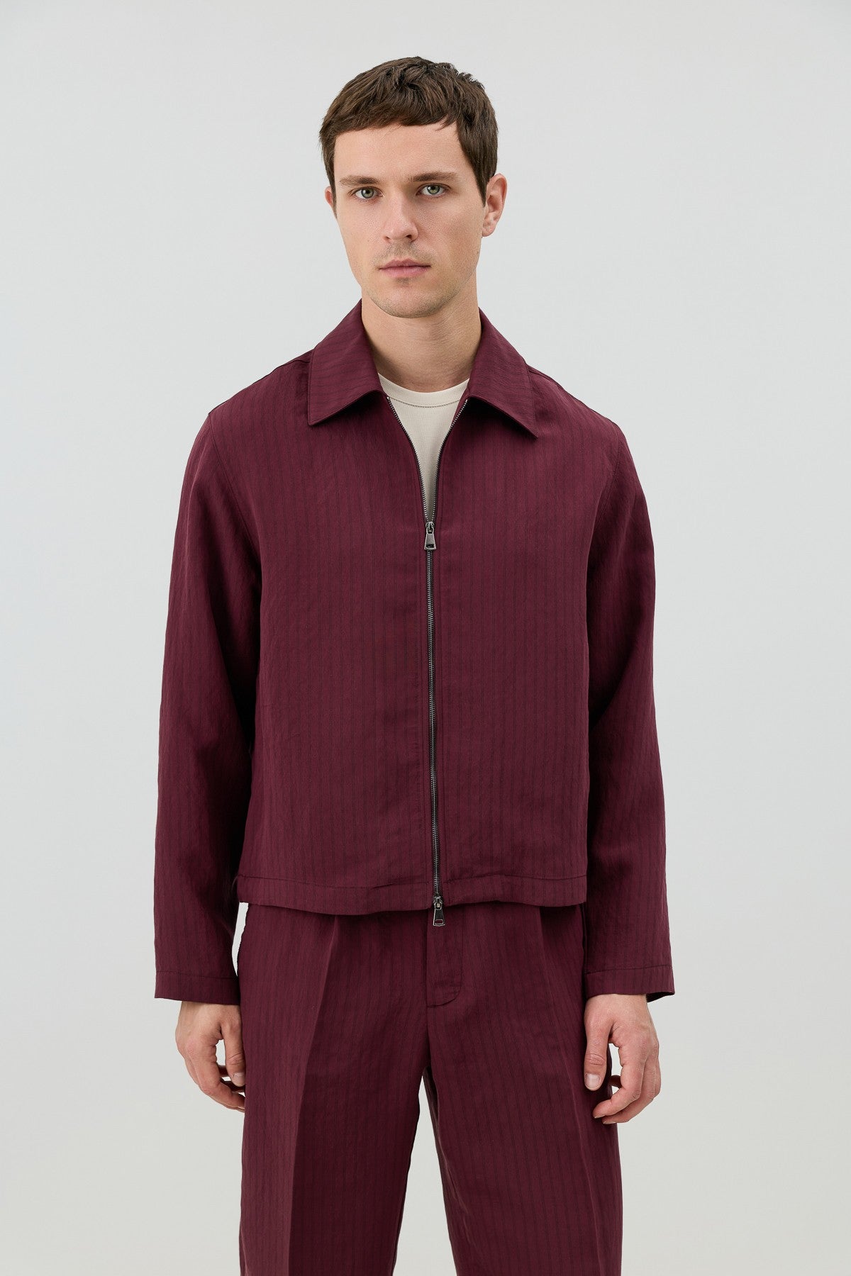 Antioch Men's Striped Jacket with Modal Blend
