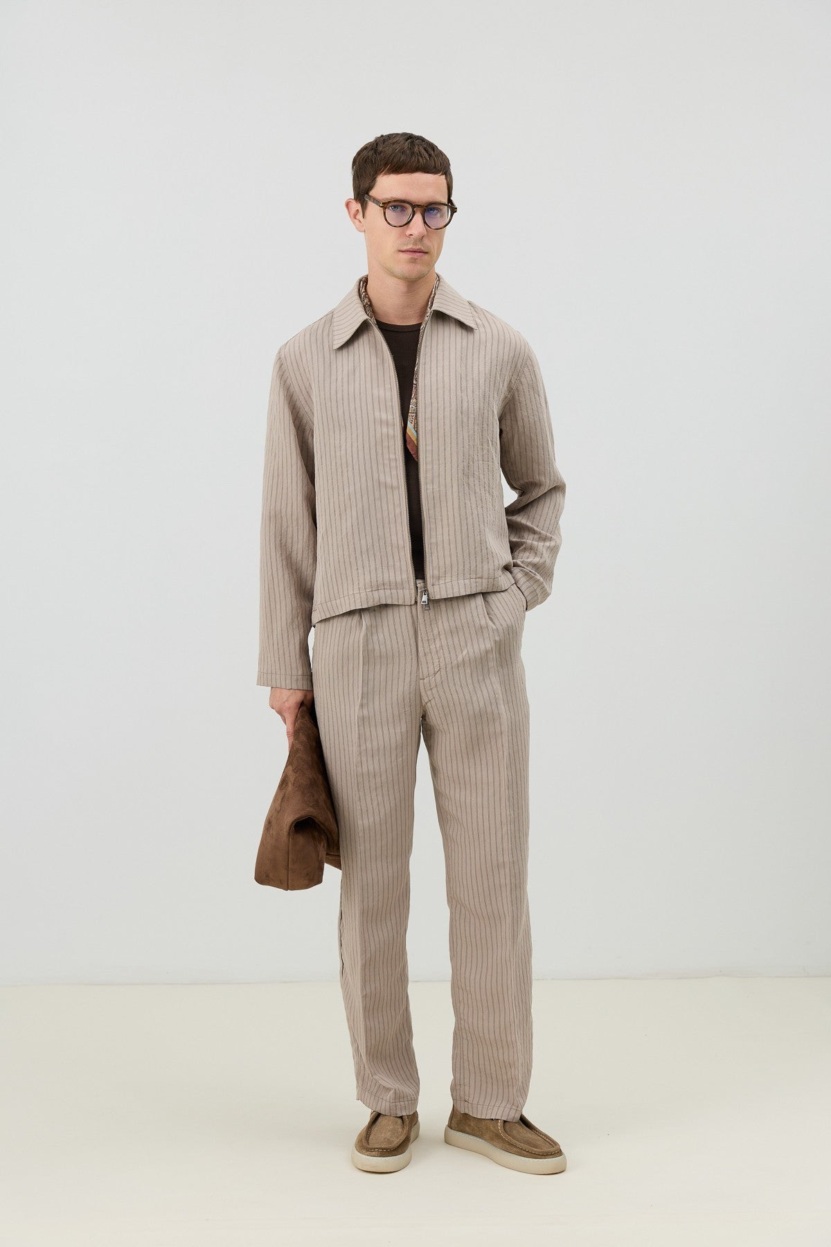 Antioch Men's Striped Jacket with Modal Blend
