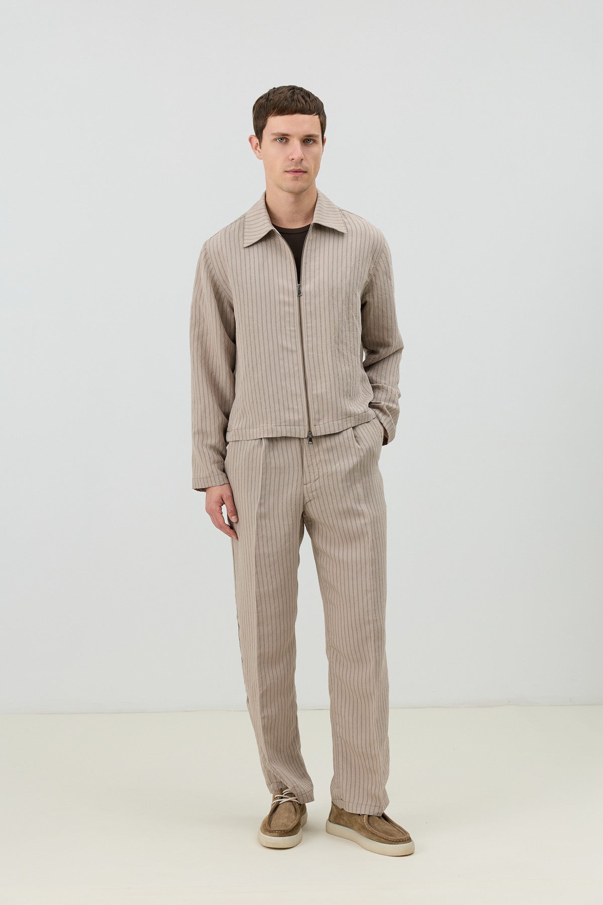 Antioch Men's Striped Jacket with Modal Blend
