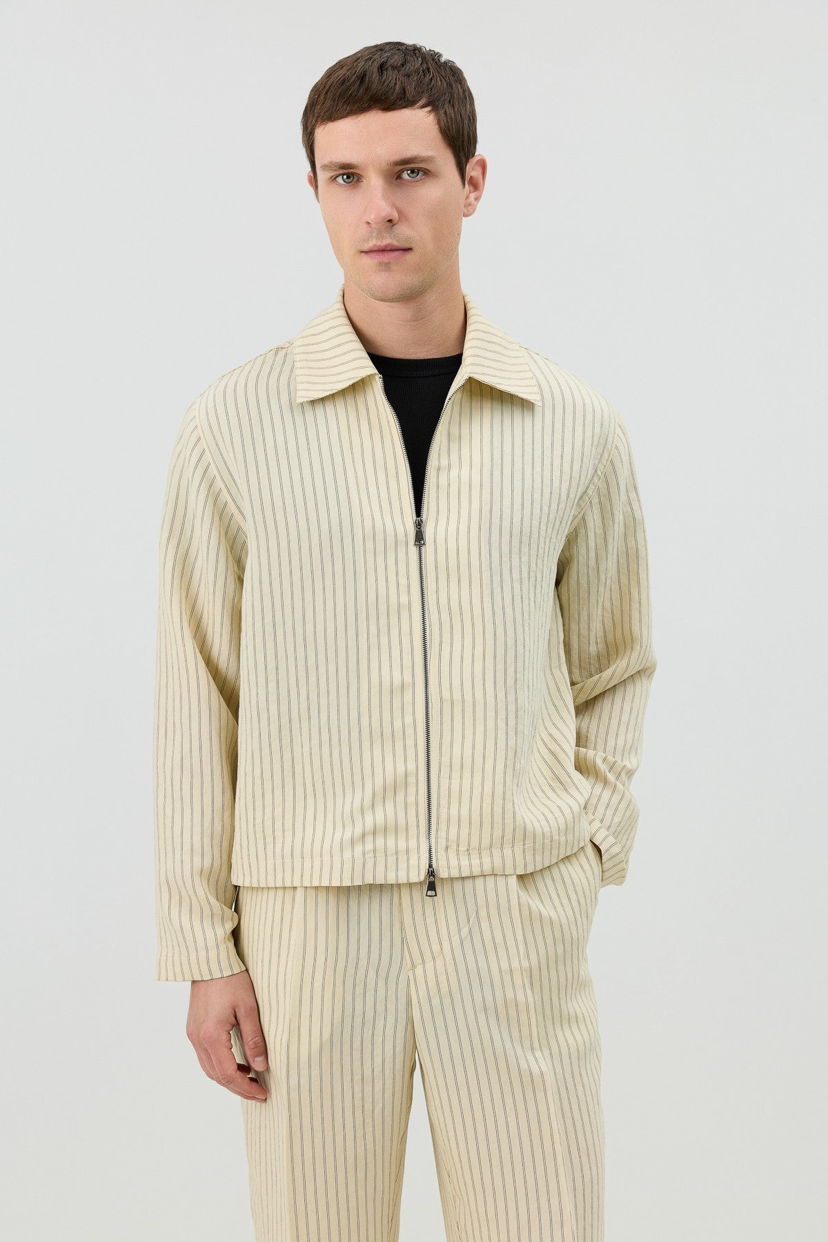 Antioch Men's Striped Jacket with Modal Blend