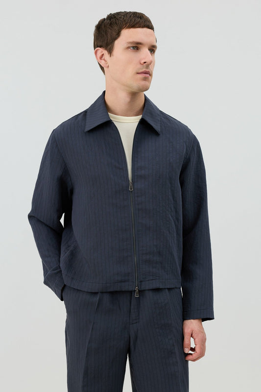 Antioch Men's Striped Jacket with Modal Blend