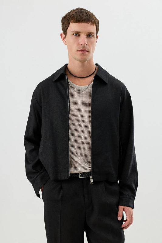 Linen-Blend Summer Jacket