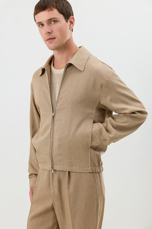 Linen-Blend Summer Jacket