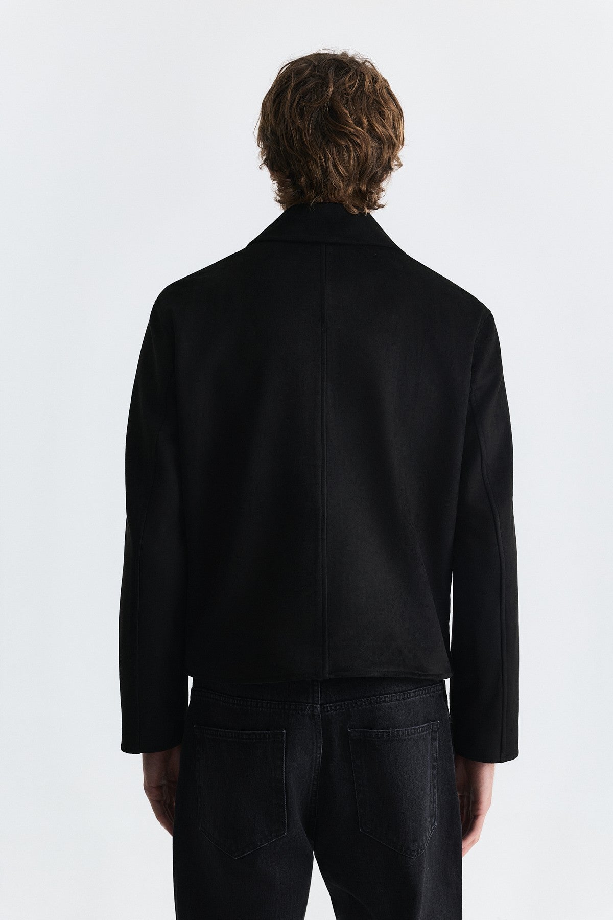 Faux Suede Boxy-Fit Jacket