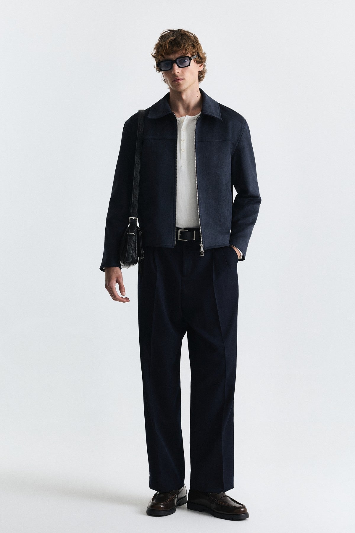 Faux Suede Boxy-Fit Jacket
