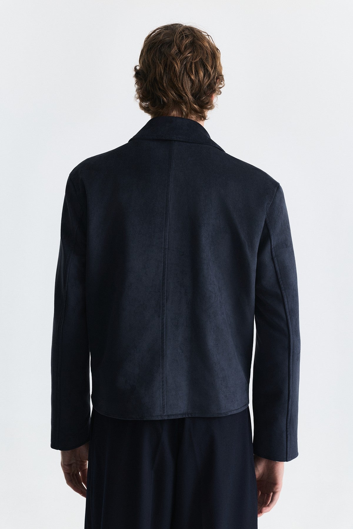 Faux Suede Boxy-Fit Jacket