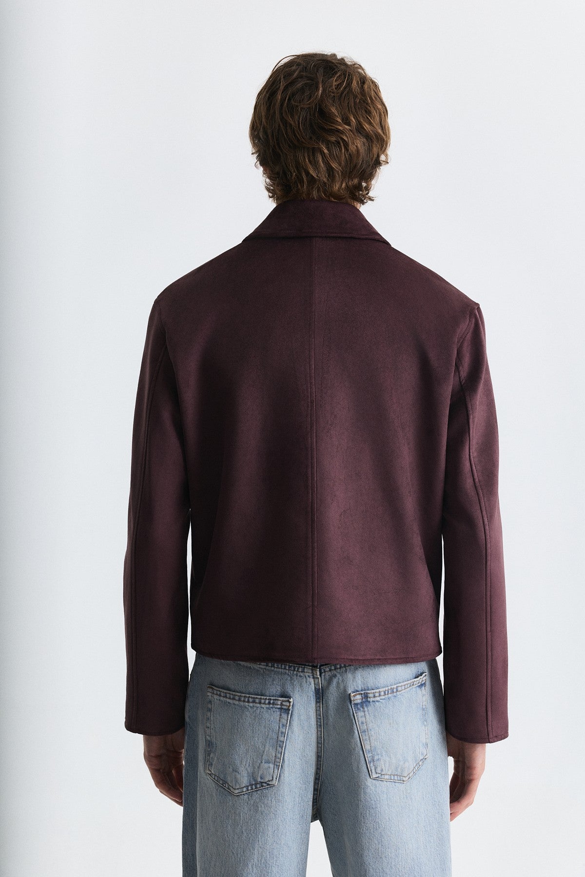 Faux Suede Boxy-Fit Jacket