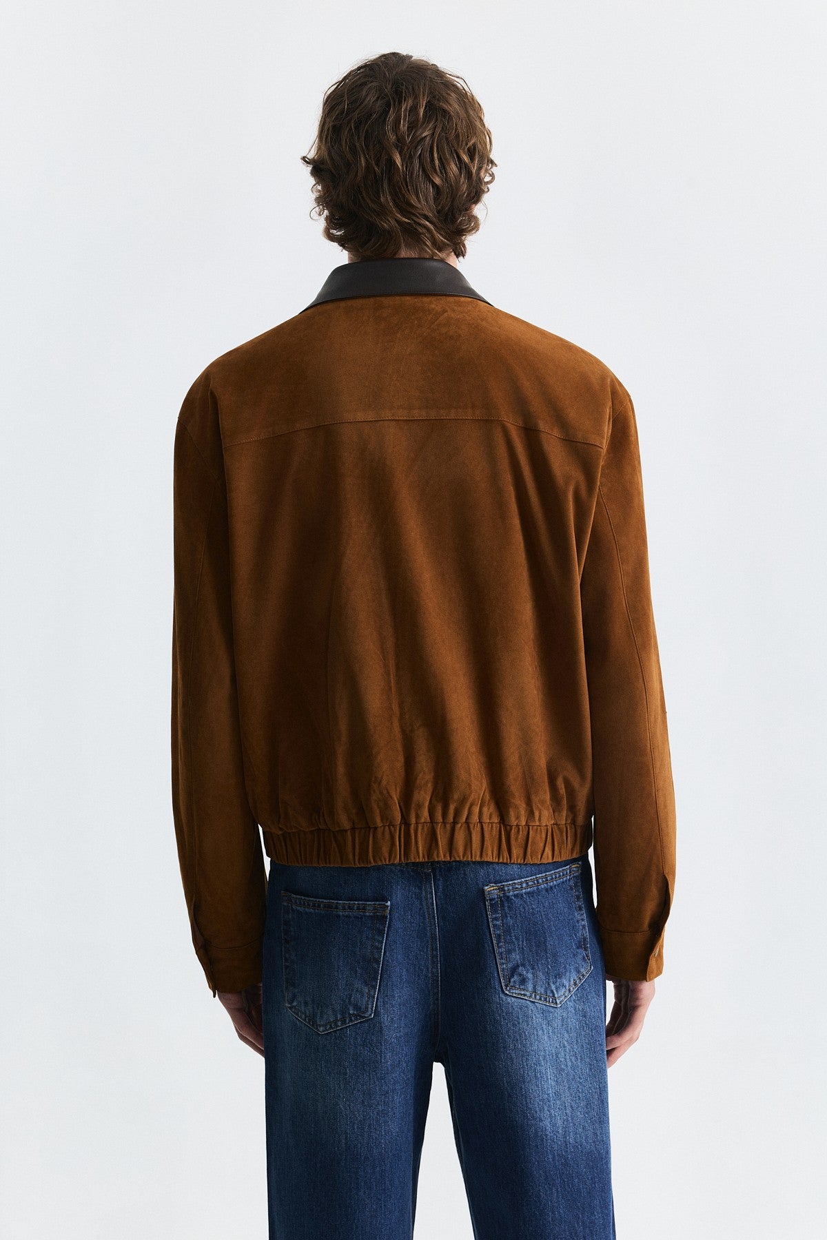 Faux Leather Collar Jacket