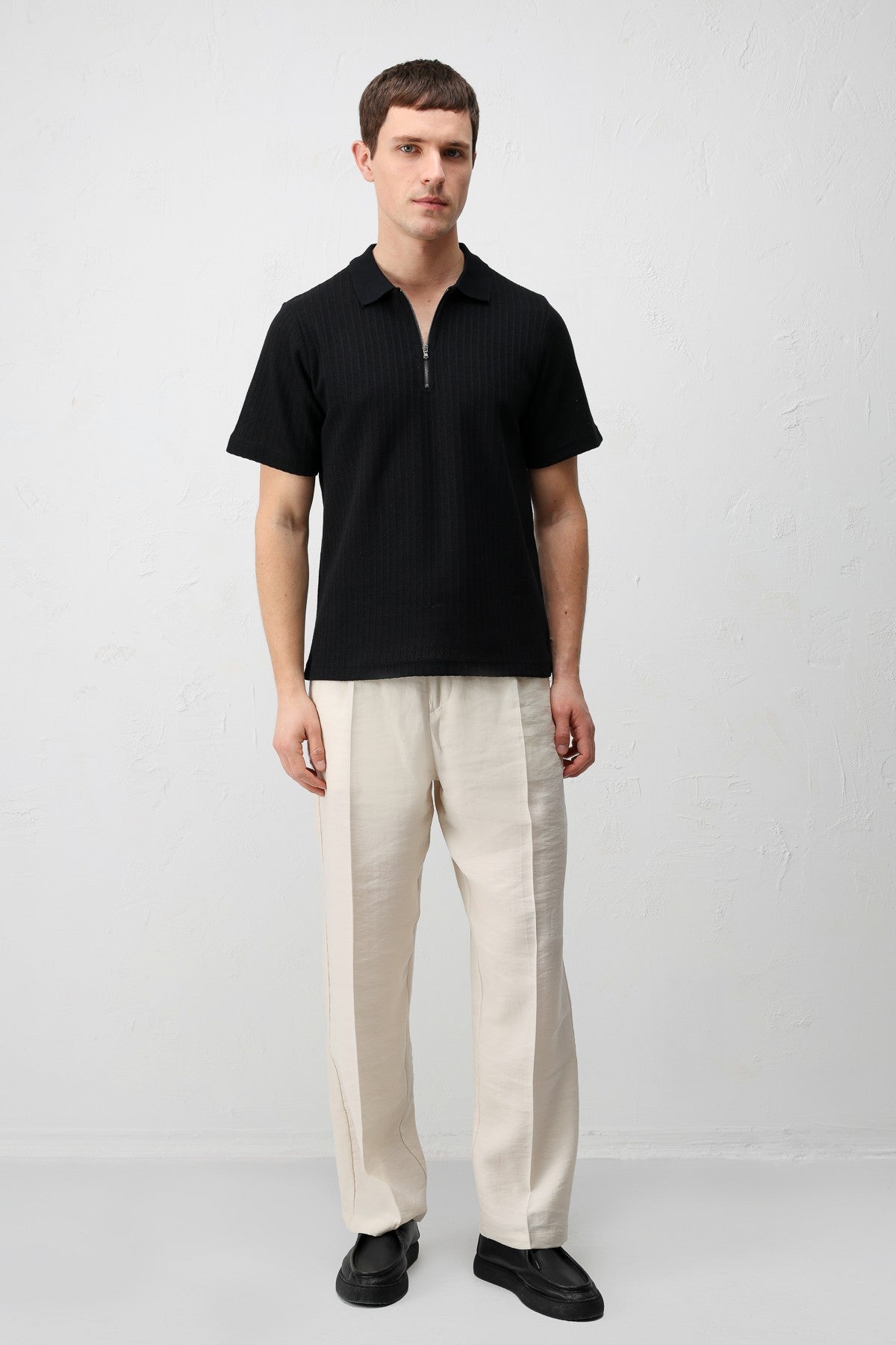 Antioch Textured Knit Polo Neck Men's T-Shirt