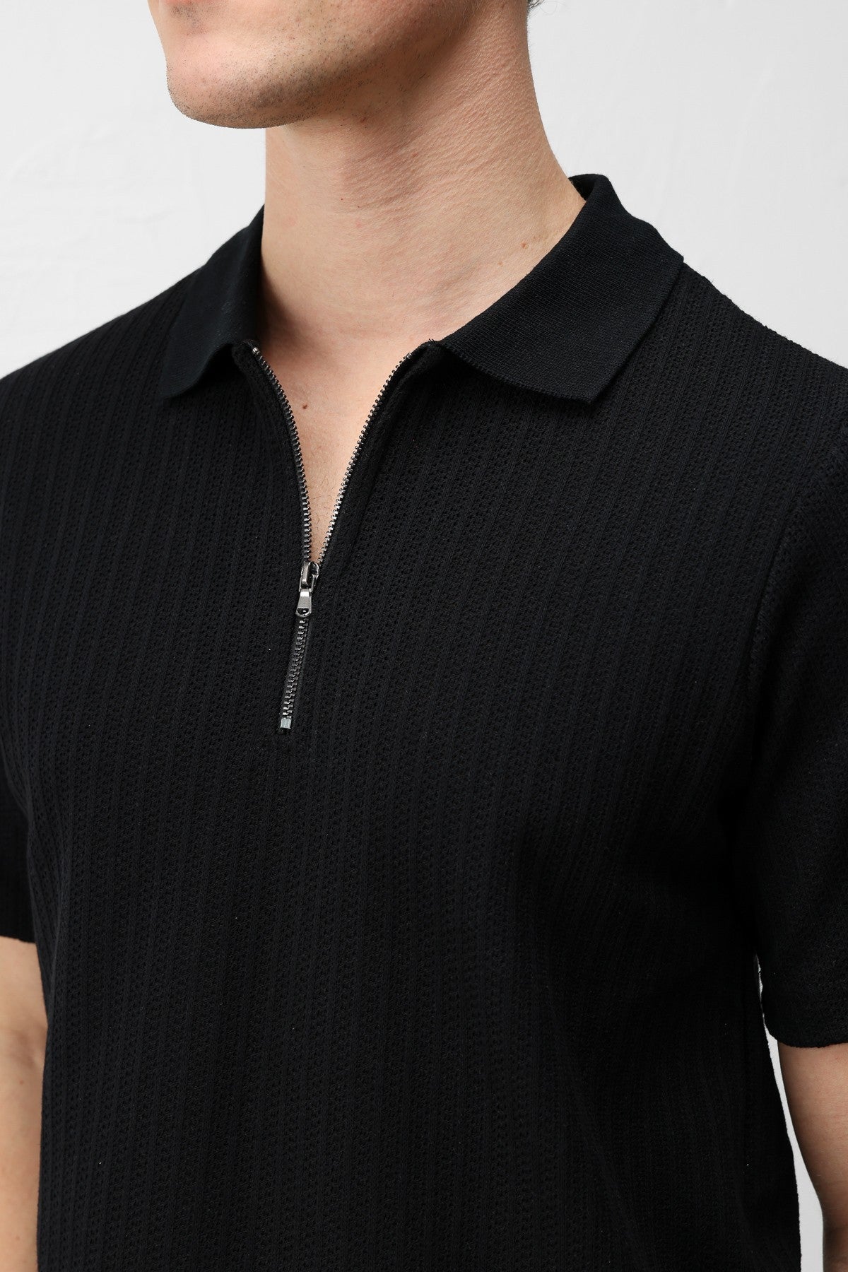 Antioch Textured Knit Polo Neck Men's T-Shirt