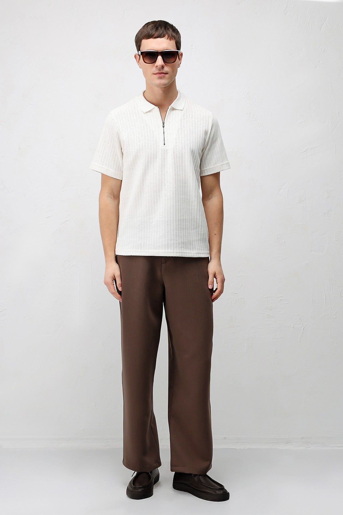 Antioch Textured Knit Polo Neck Men's T-Shirt
