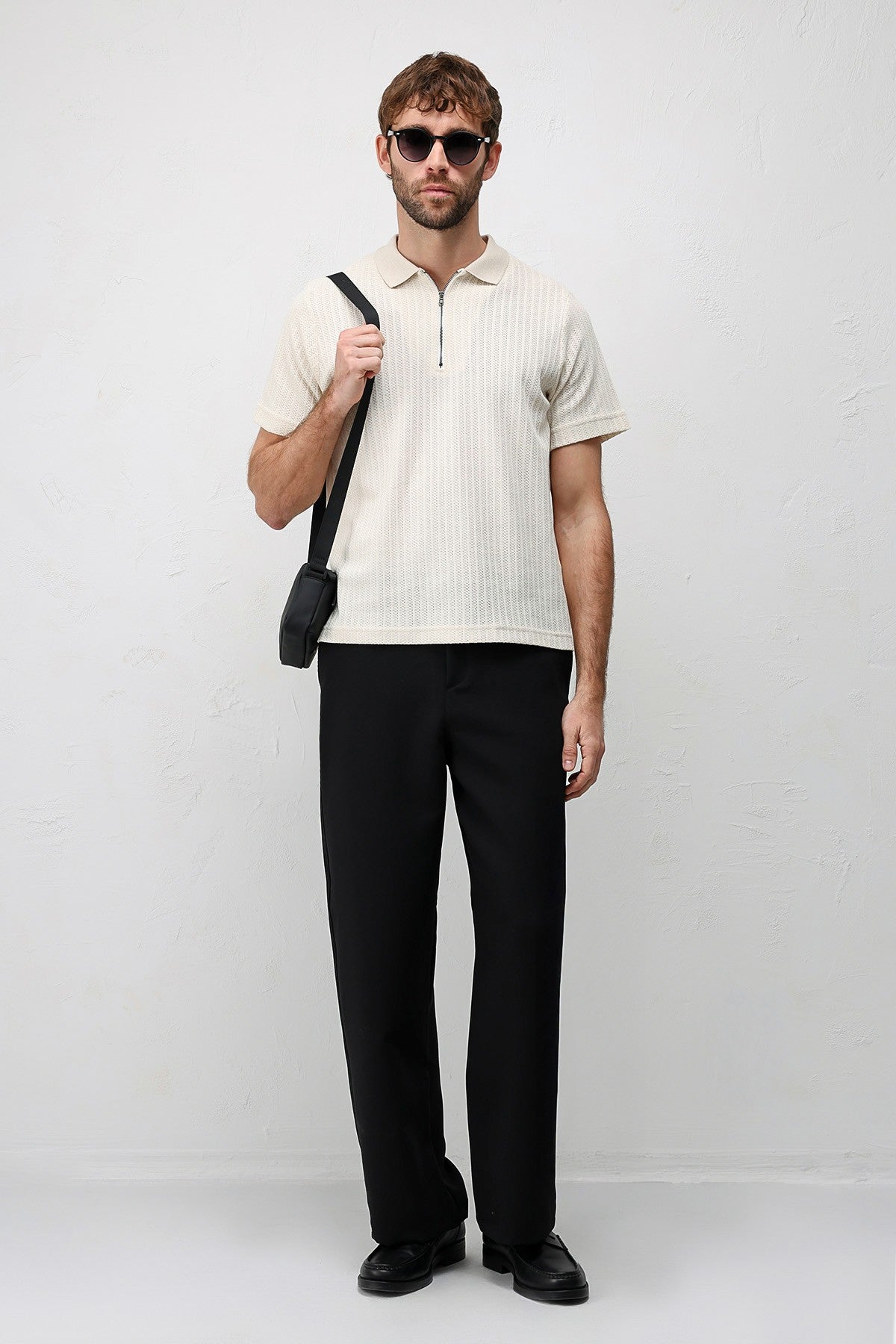 Antioch Textured Knit Polo Neck Men's T-Shirt