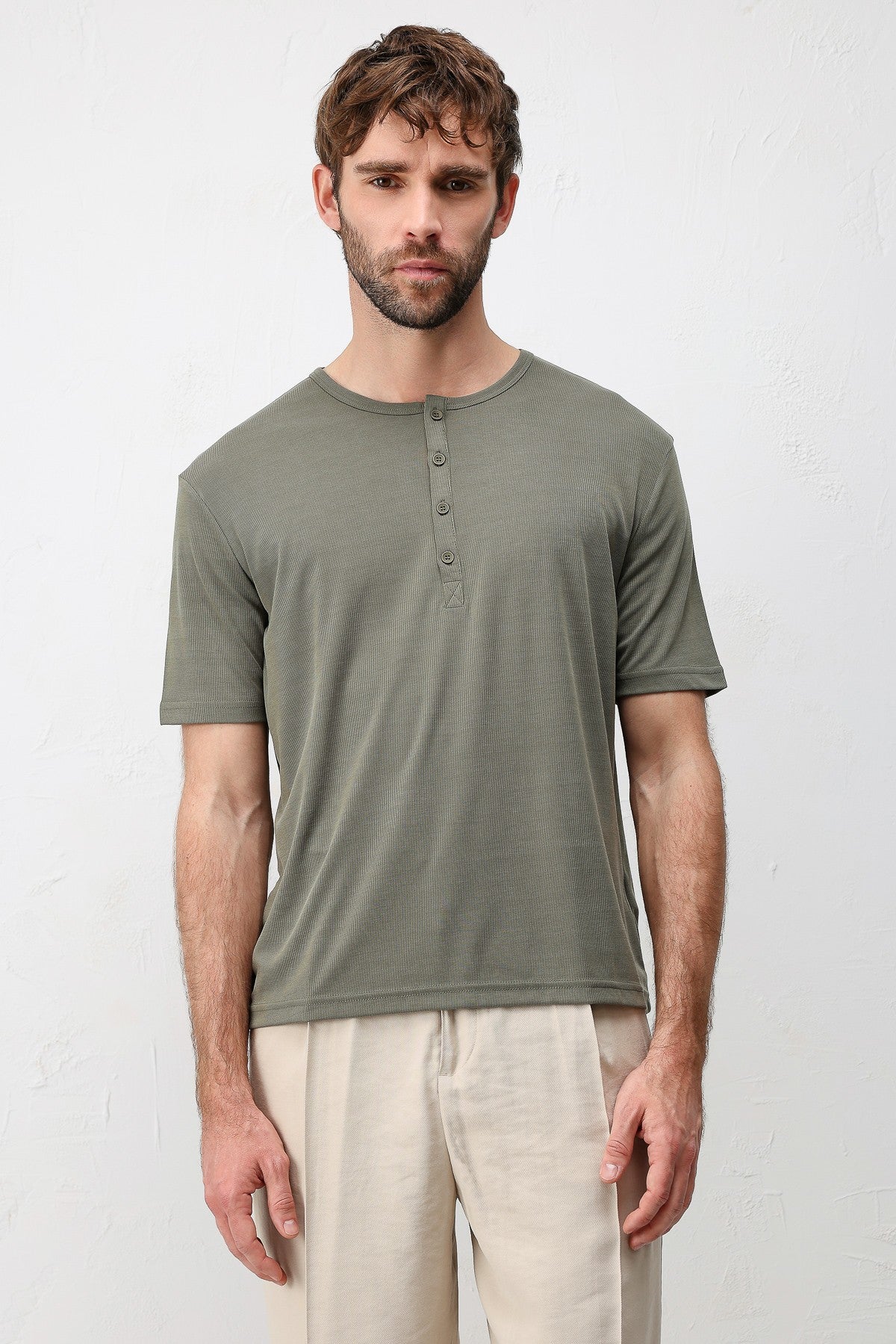 Men's Button-Down Collar T-Shirt