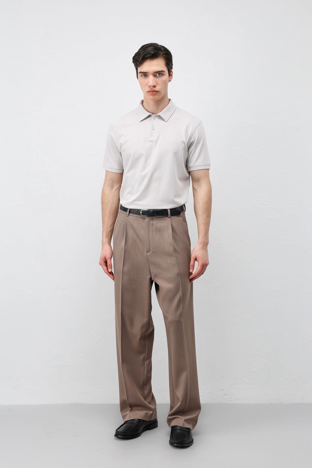 Men's Polo-Neck T-Shirt with Lyocell Blend