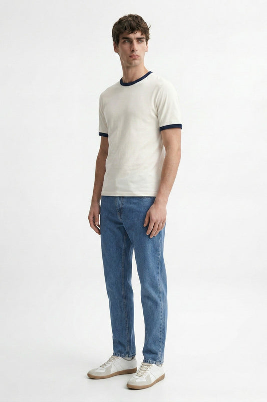 Men's T-Shirt with Contrast Collar