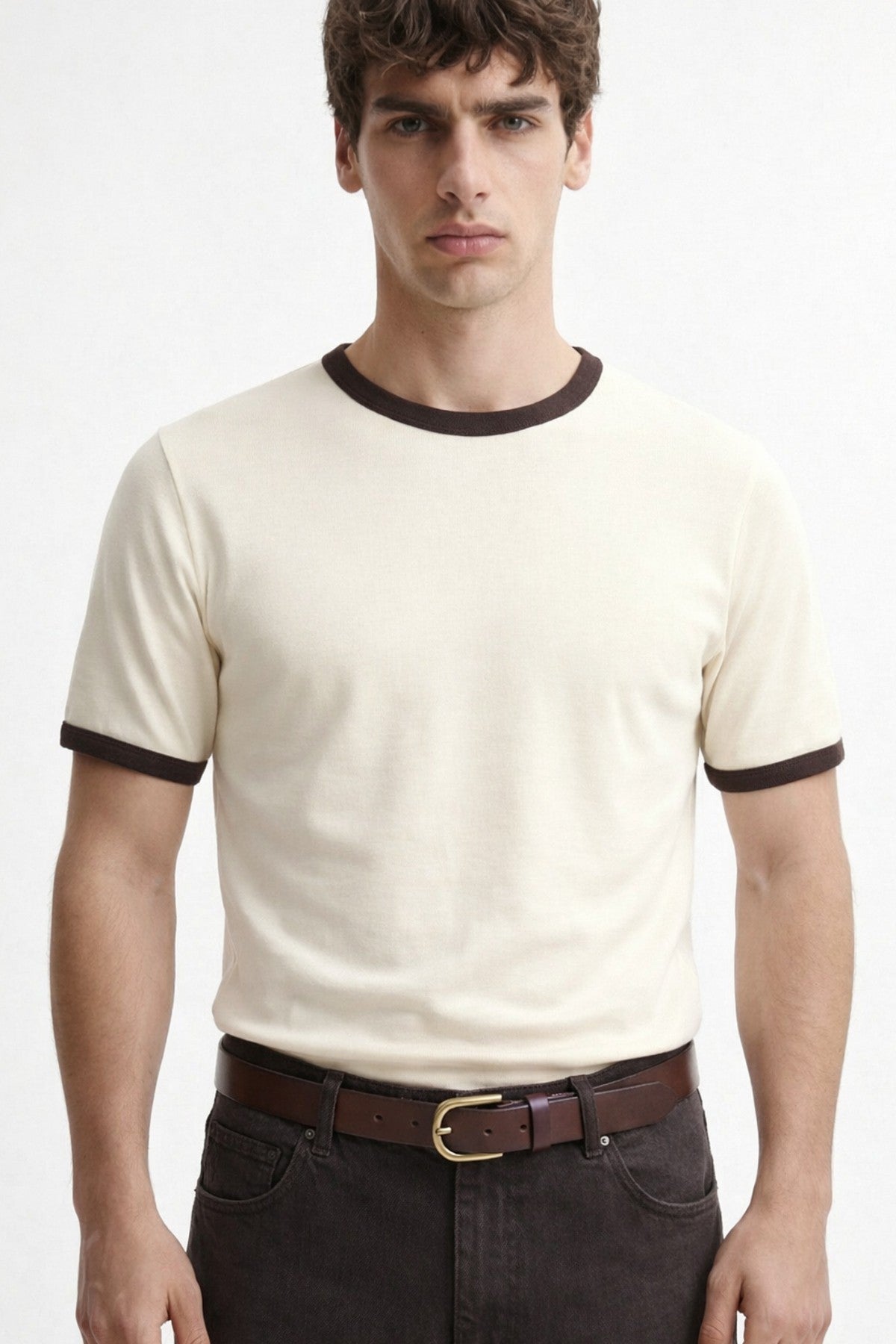 Men's T-Shirt with Contrast Collar